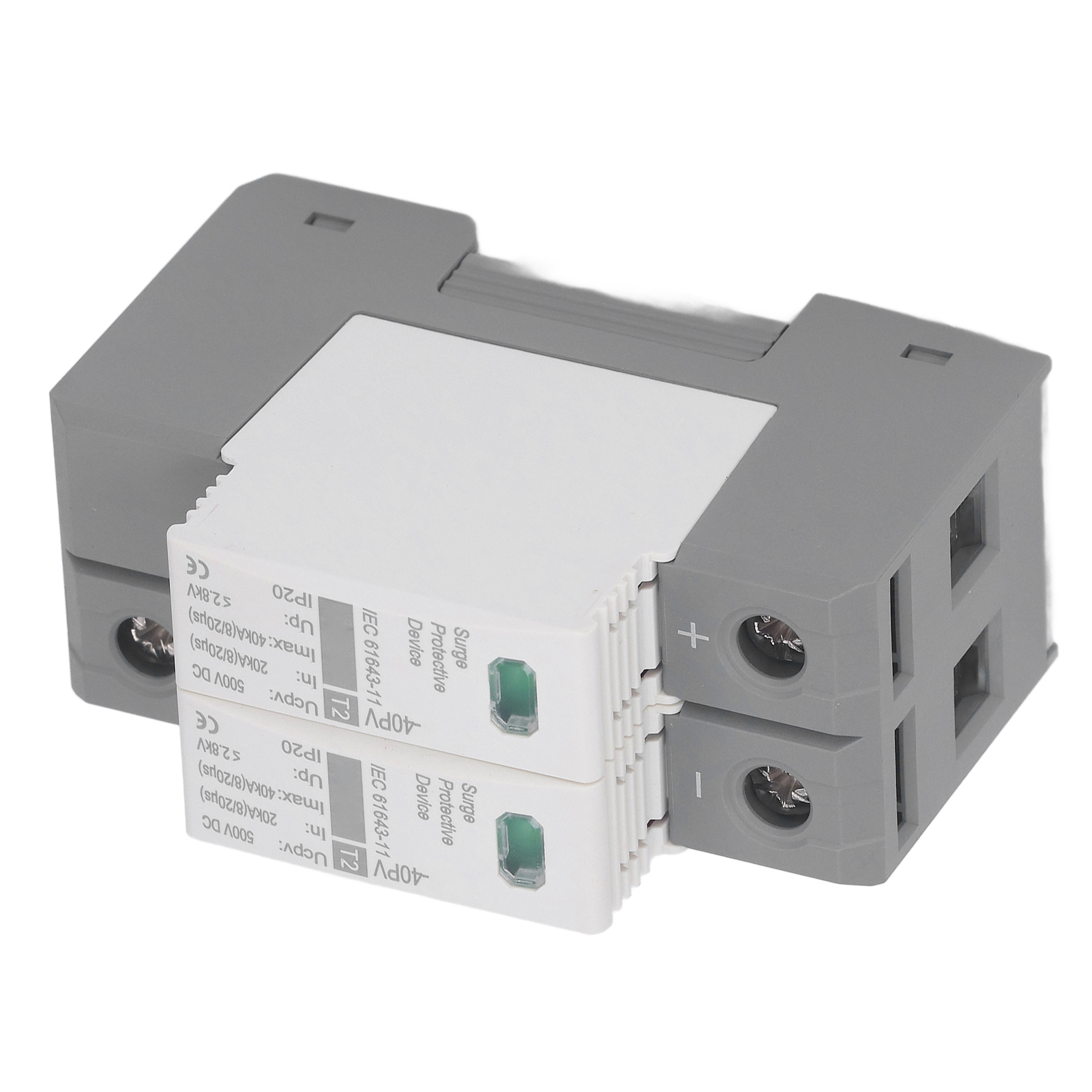 Dc 2p Photovoltaik-überspannungsableiter, 500v Dc 20-40ka Überspannungsschutz, Blitzschutz-leistungsschalter Für Solarmodule, Sicherheitskasten.