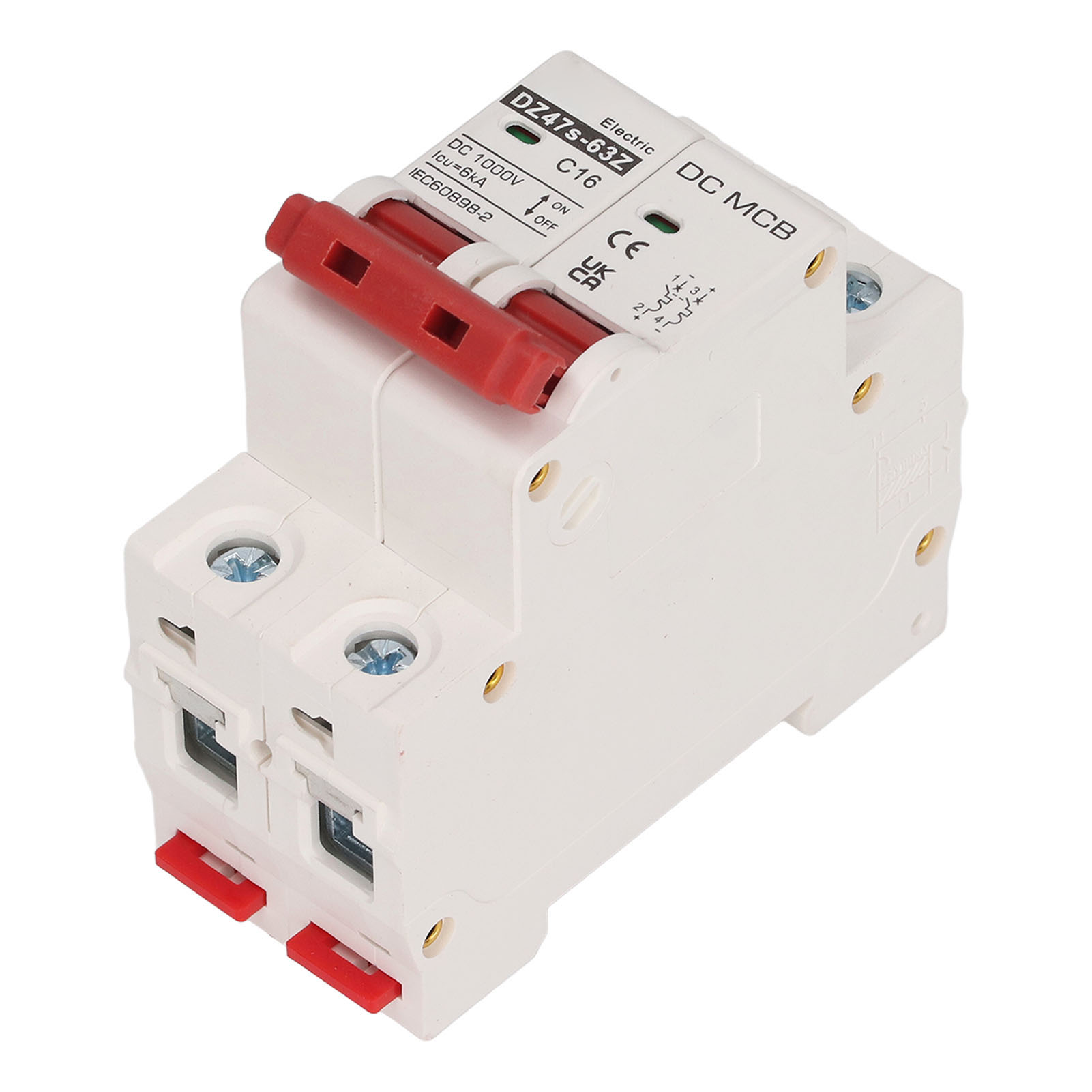 Mini-2p-16a-dc-1000v-leistungsschalter Mit Überlastschutz, Din-schienenmontage Für Photovoltaik-solarsysteme