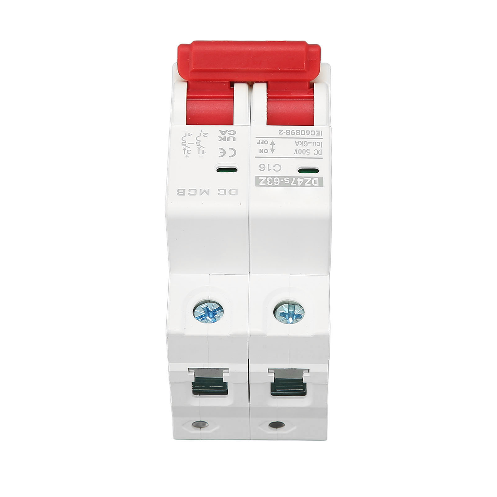 2-poliger Dc 500v 16a Modularer Din-schienen-leistungsschalter Mit 6000a Schaltleistung
