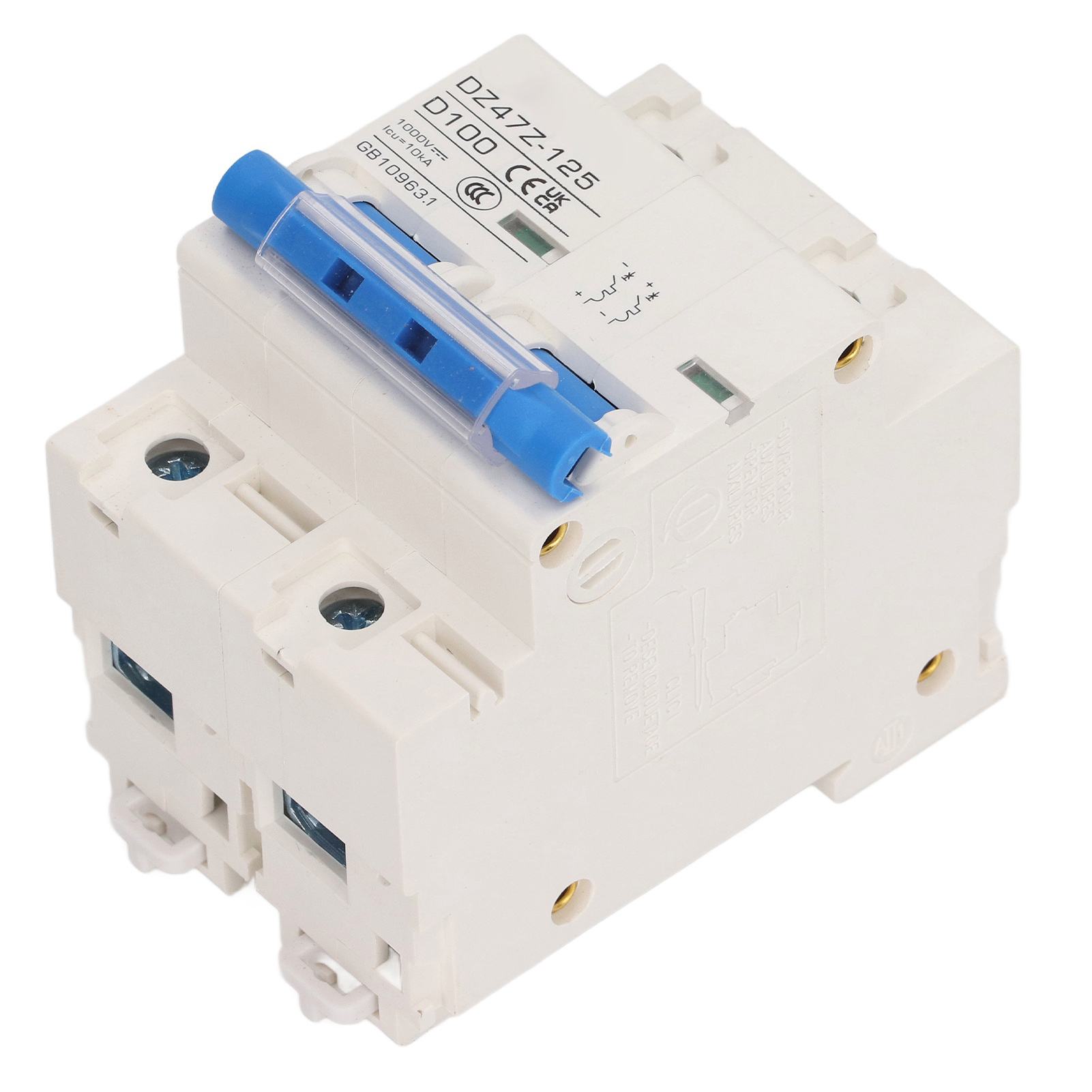 Dc 2p Dz47z 125 100a Miniatur-din-schienen-leistungsschalter Mit Photovoltaik- Und Solarschutz, 1000v, Blau