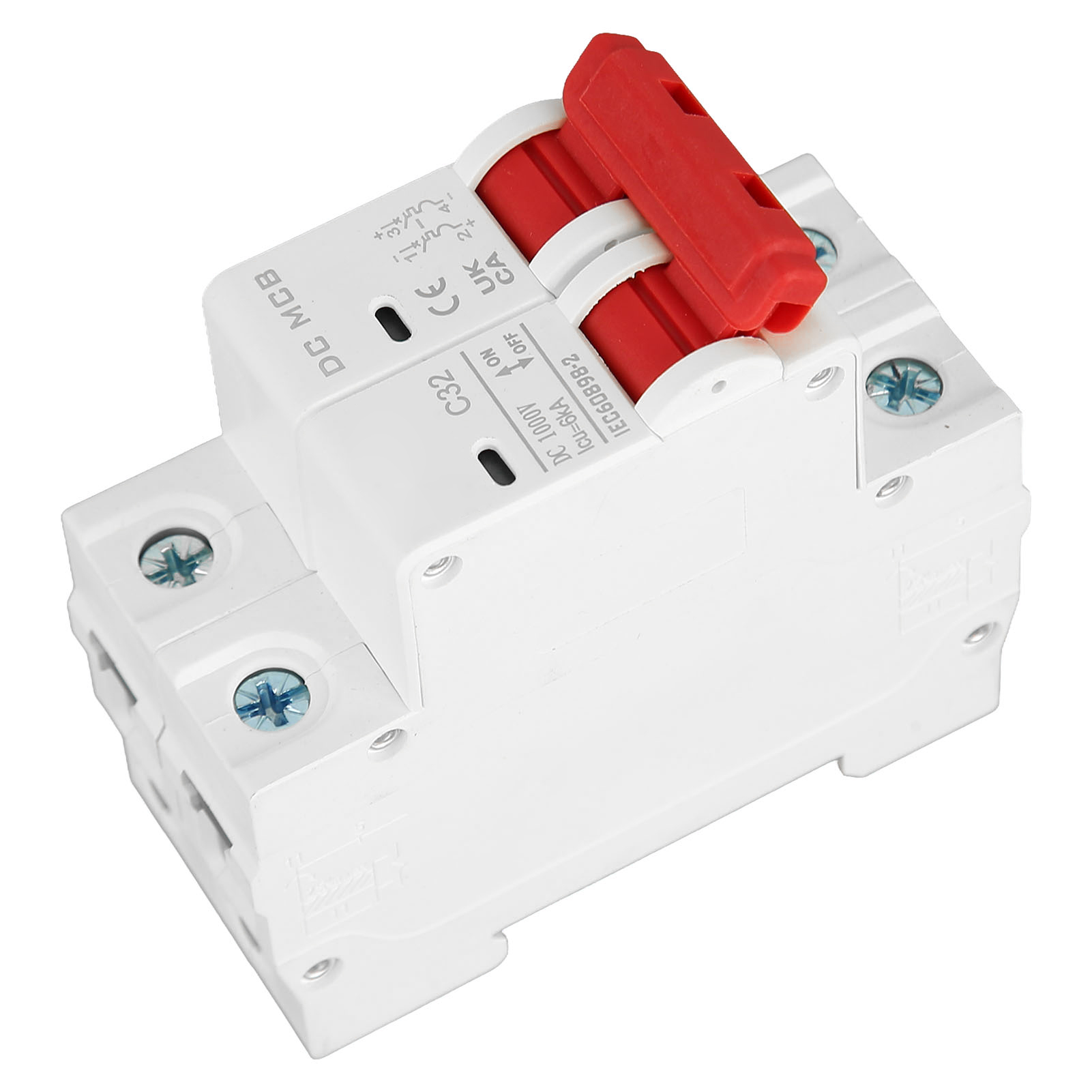 Miniatur-gleichstrom-leistungsschalter 2-polig, 32 A, Din-schienenmontage, 1000 V, 6000 A Abschaltvermögen Für Photovoltaik-solaranlagen Dz47s 63z C32