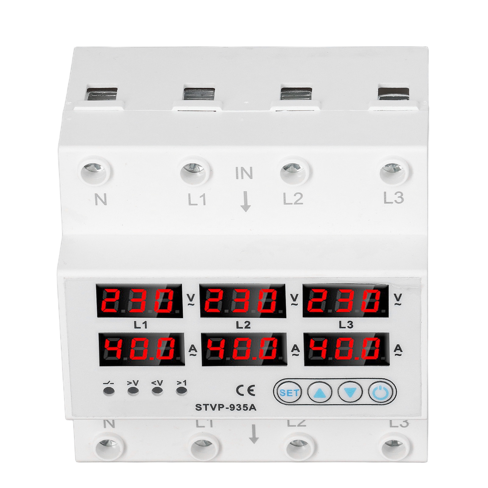 Dreiphasiges 40-a-spannungsschutzrelais, Digitalanzeige, Einstellbar Von 1–40 A, Automatische Wiederherstellung, Spannungs-/stromüberwachung Für 220–380 V Wechselstrom