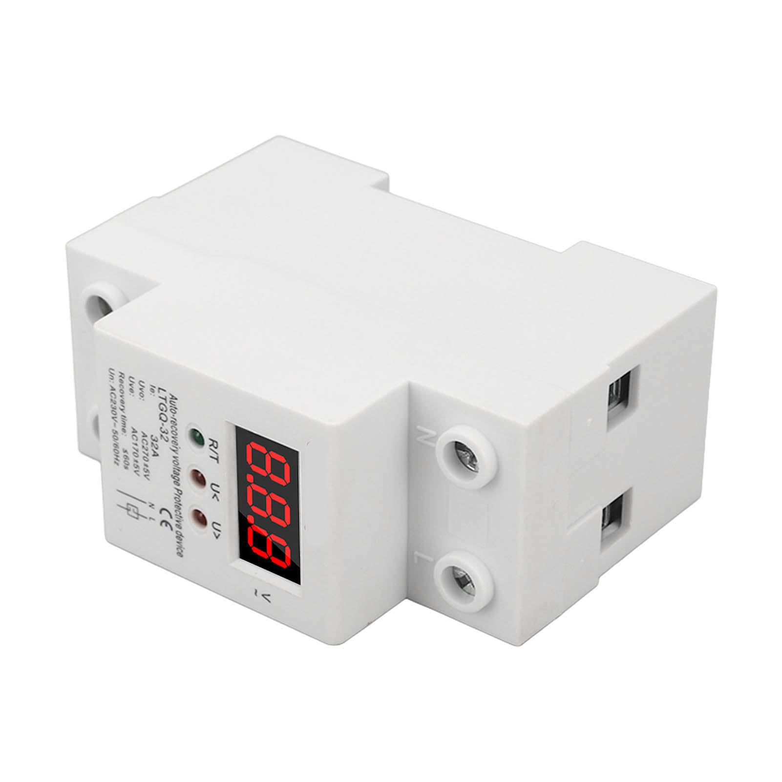 Über-/unterspannungsschutzrelais 230 V Ac 32 A 2-polig Mit Digitalanzeige, Automatischer Rückstellung Für Schaltschränke, Ltgq-32-schutzschalter
