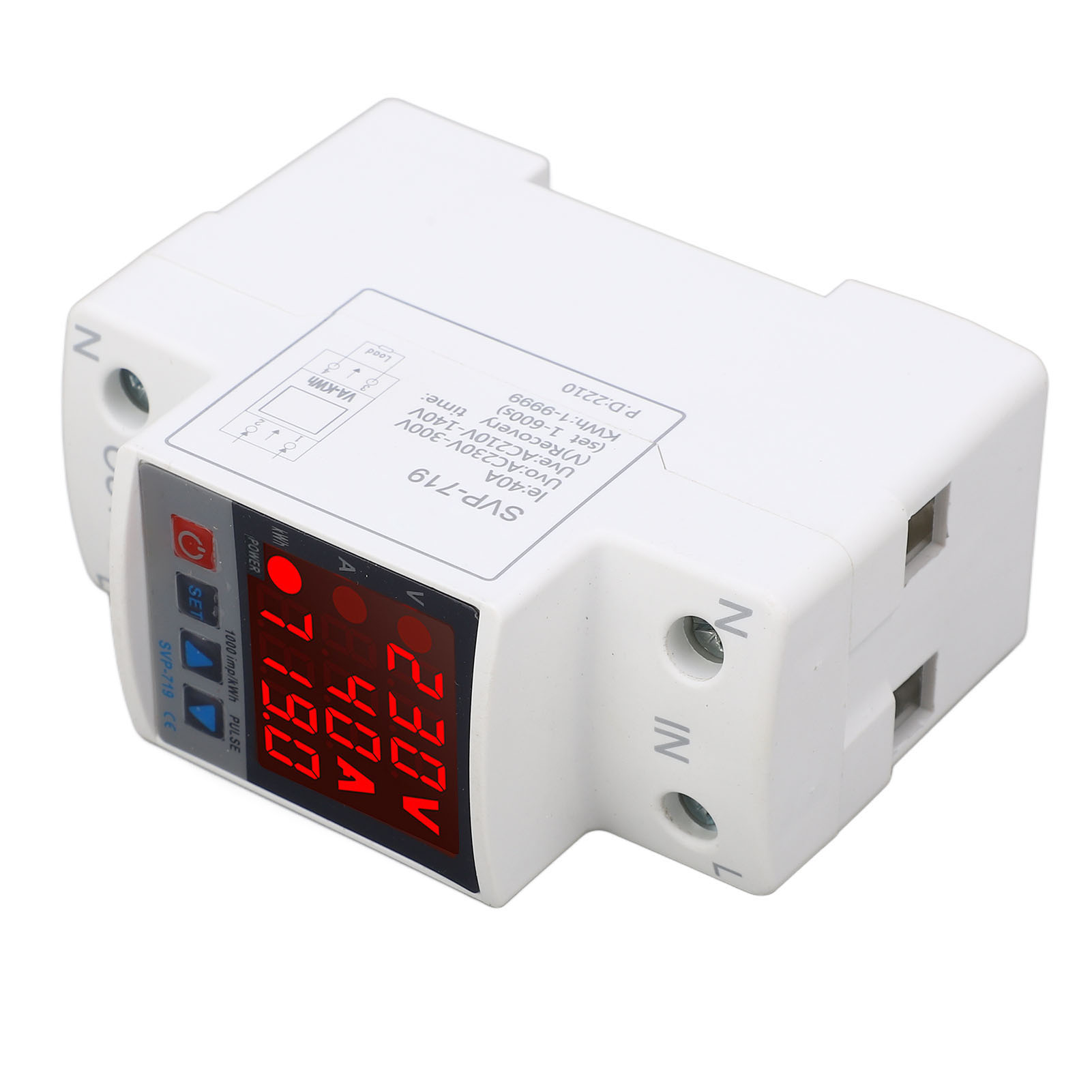 Einstellbarer Spannungsschutz Ac220v 40a, Intelligentes Überspannungs- Und Unterspannungsschutzgerät, Automatische Rückstellung, 220v Schutzrelais, Einstellbarer Spannungsregler, Elektrisches Sicherhe