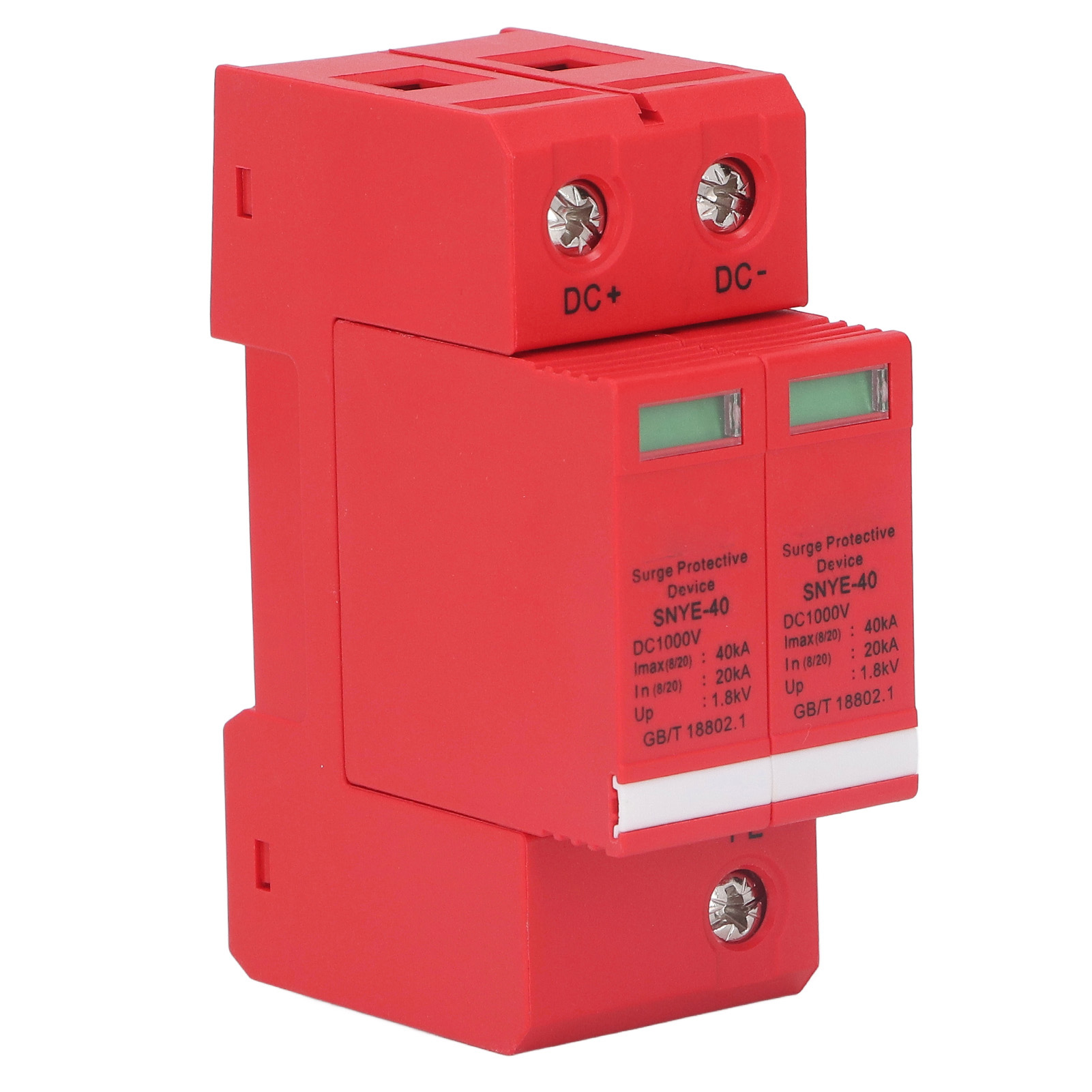 Orange-rote Kombinationsbox, 40ka Dc1000v 2p Verteiler-überspannungsschutz, Überspannungsableiter Für Solarmodule.