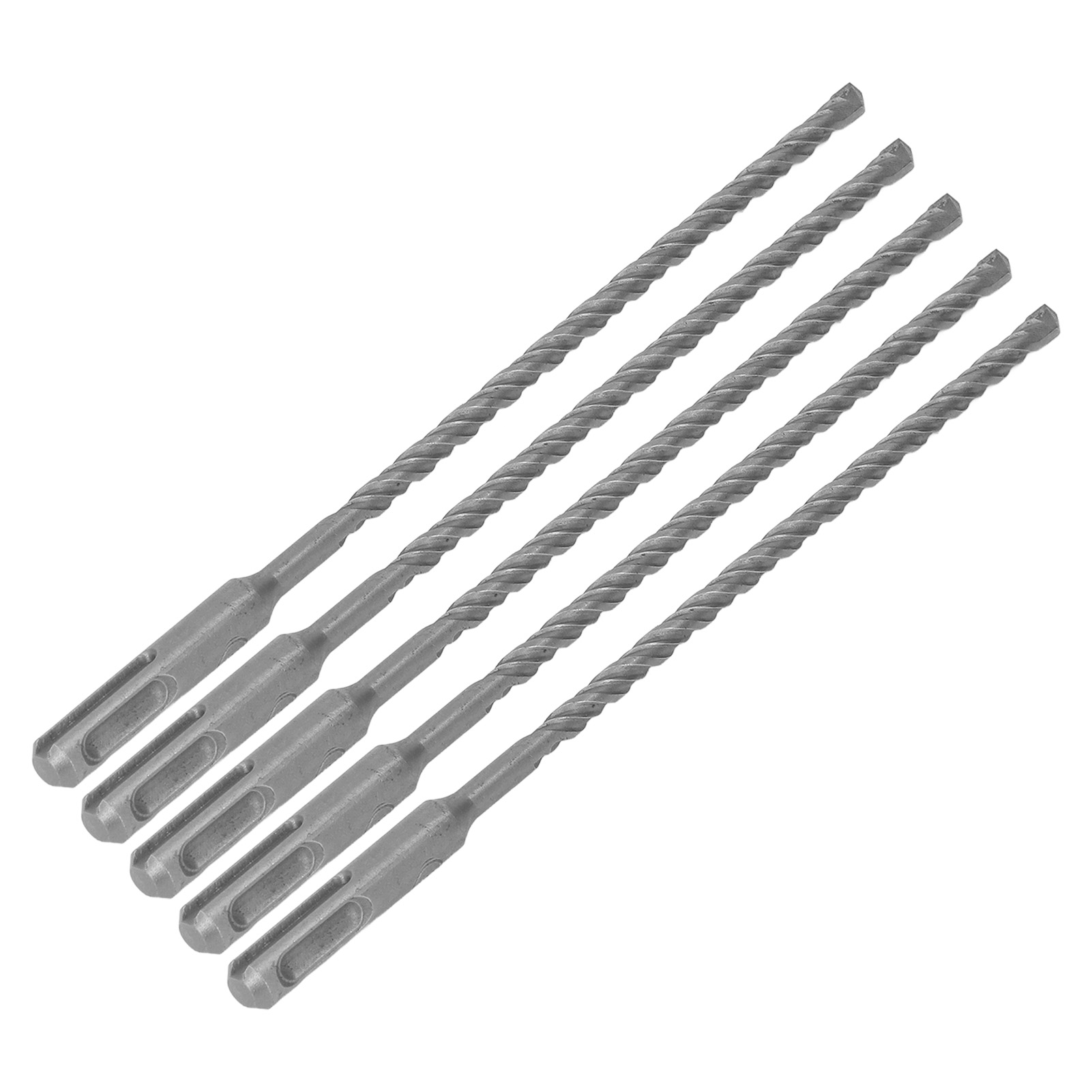 5-teiliges Beton- Und Ziegelmeißel-bohrerset, 210 Mm X 6 Mm Sds-plus-schaft, Hartmetall, Doppelschneidspirale, Professioneller Bohrhammer