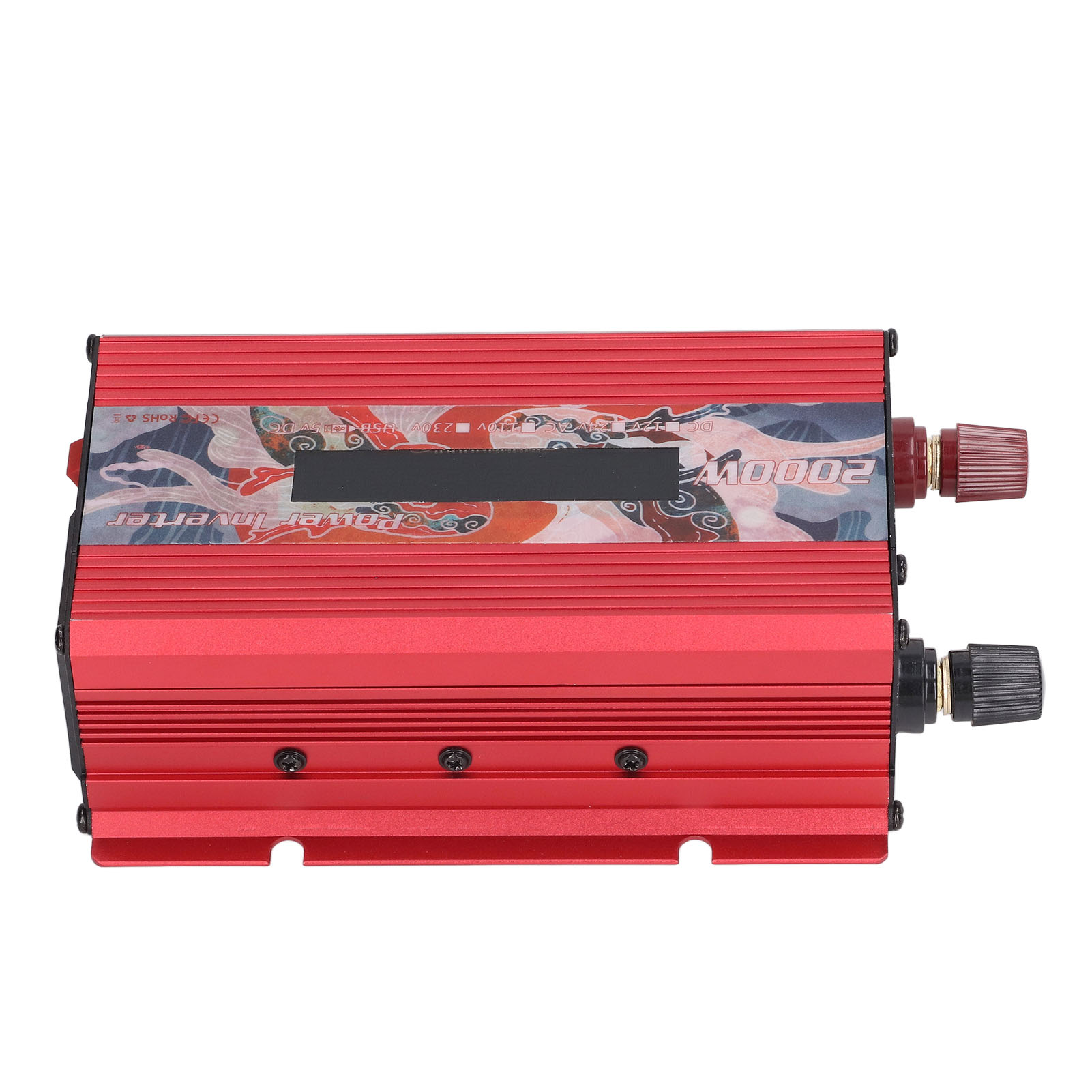 2000-w-solar-wechselrichter Für Autos, 12-v-dc-zu-110-v-ac-wandler, Lcd-bildschirm, Eingebauter Lüfter, Modifizierte Sinuswelle, Rot, Eingangsspannung 11–15 V