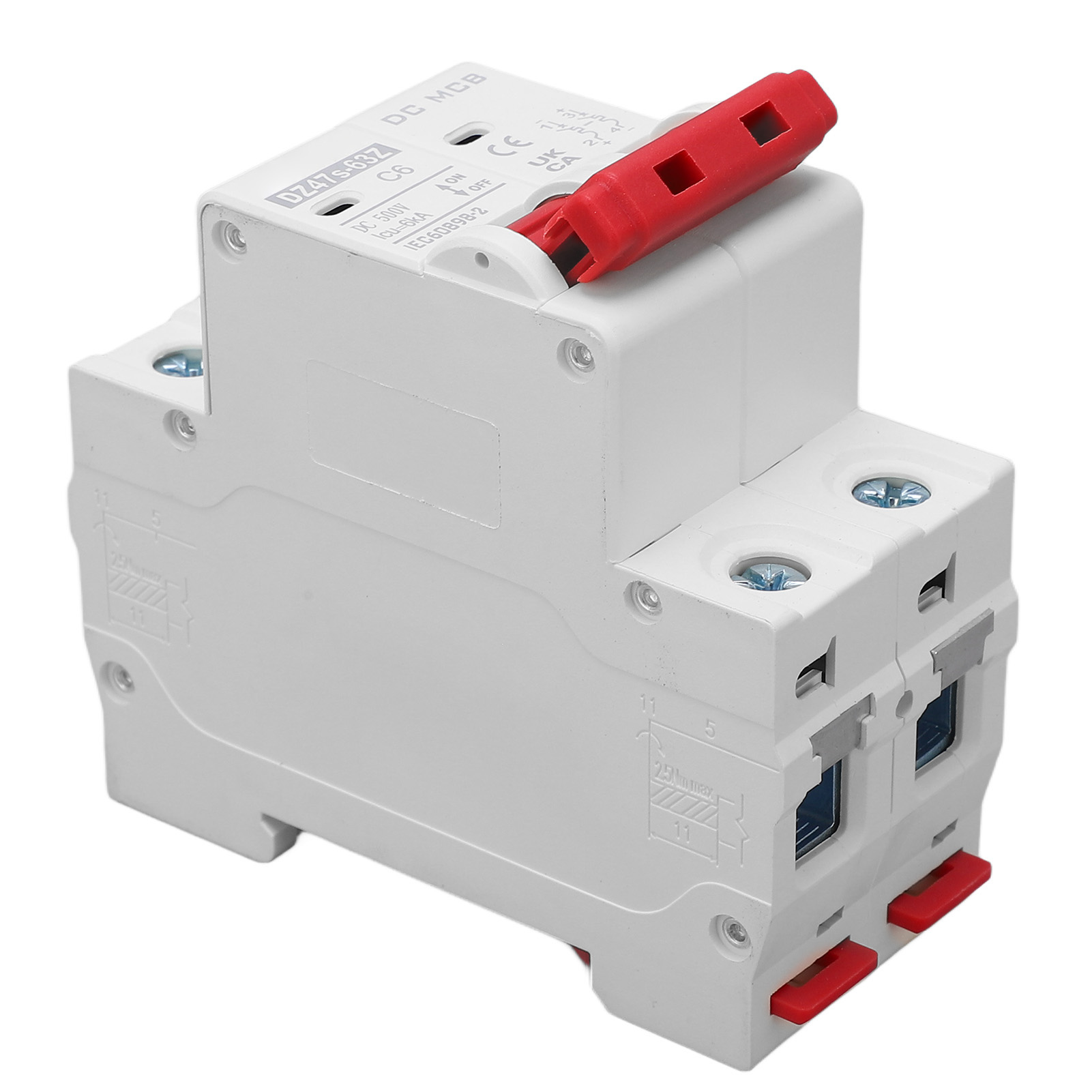 Dc 2p 6a 500v Leistungsschalter, Schnelle Elektromagnetische Auslösung, Effiziente Lichtbogenlöschung, Mini-photovoltaik-leistungsschalter Für Solarschutz.