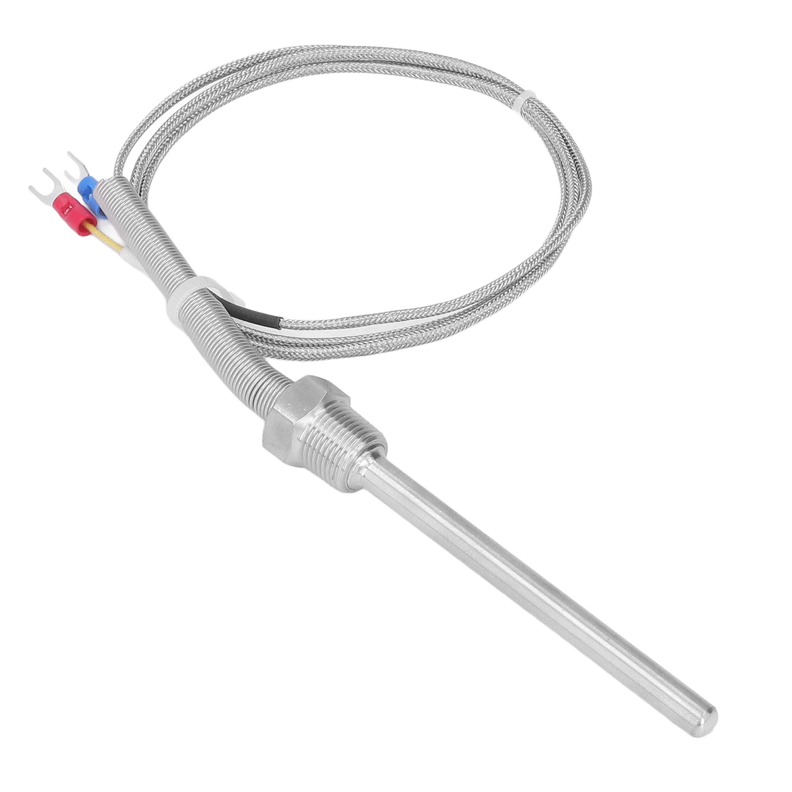 Thermoelement Typ K, 0–400 °c, 8 X 100 Mm Edelstahl-temperaturfühler, 3/8 Npt-gewinde, 1 M Kabel, Wasserdichter Industriesensor