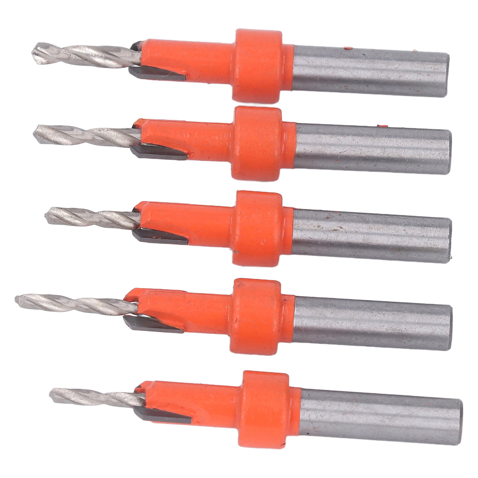 Set Mit 5 Senkbohrern, Legierter Stahl, Tiefe Nuten, Zylindrischer Schaft, Konische Bohrung, Langlebiges Werkzeug Für Metall, Holz, Heimwerkerarbeiten.
