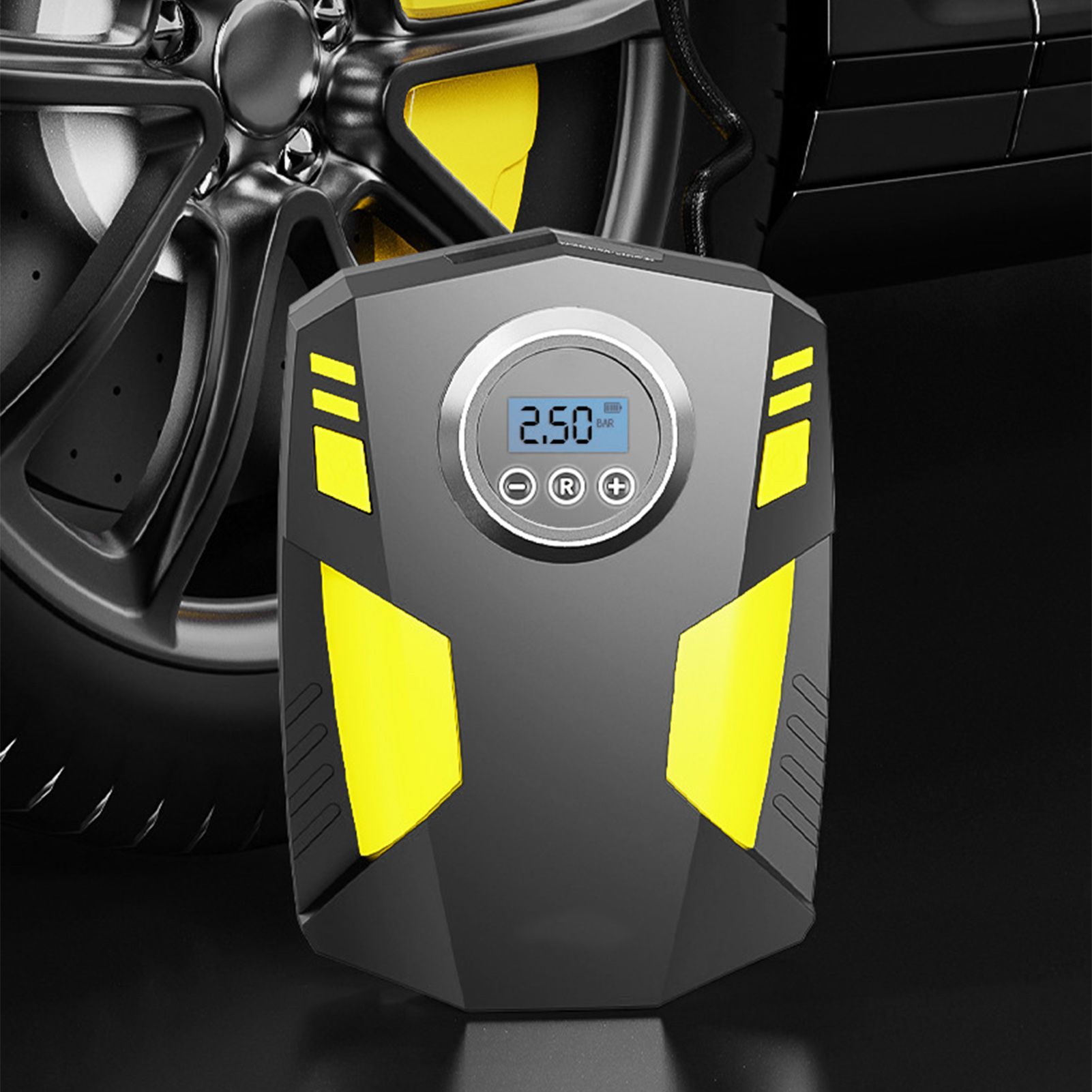 Elektrischer, Tragbarer 12-v-reifenfüller Mit Digitalanzeige Für Auto, Motorrad Und Fahrrad, Kompakte Luftpumpe Mit Digitalanzeige