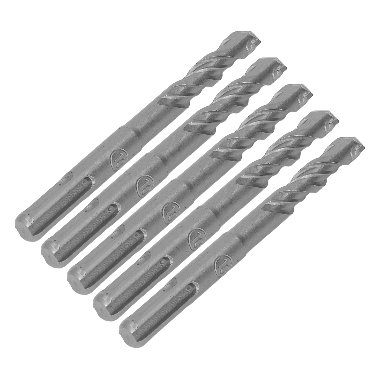 5-teiliges Meißelbohrer-set, Hartmetall, Zweischneidig, Spiralförmig, Für Ziegel Und Stein, 10 Mm Durchmesser, 110 Mm Länge, Sds-bohrhammer