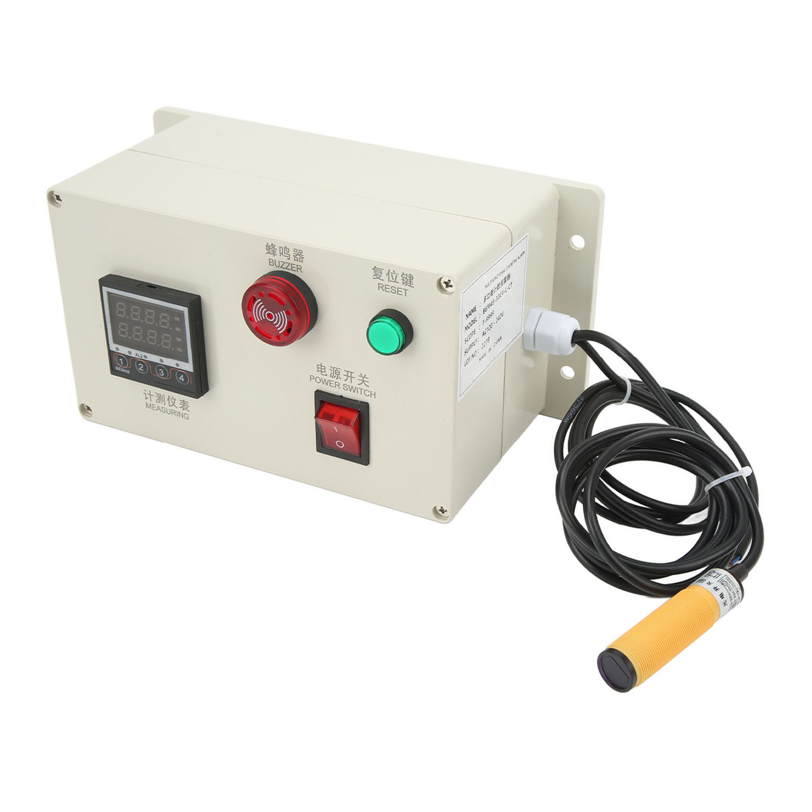 Berm Digitaler Mechanischer Längenzähler In Metern, Mit 1-9999 Steuerfunktion, 100-240v Stromversorgung, Digitaler Nullstellzähler Für Den Industriellen Einsatz.