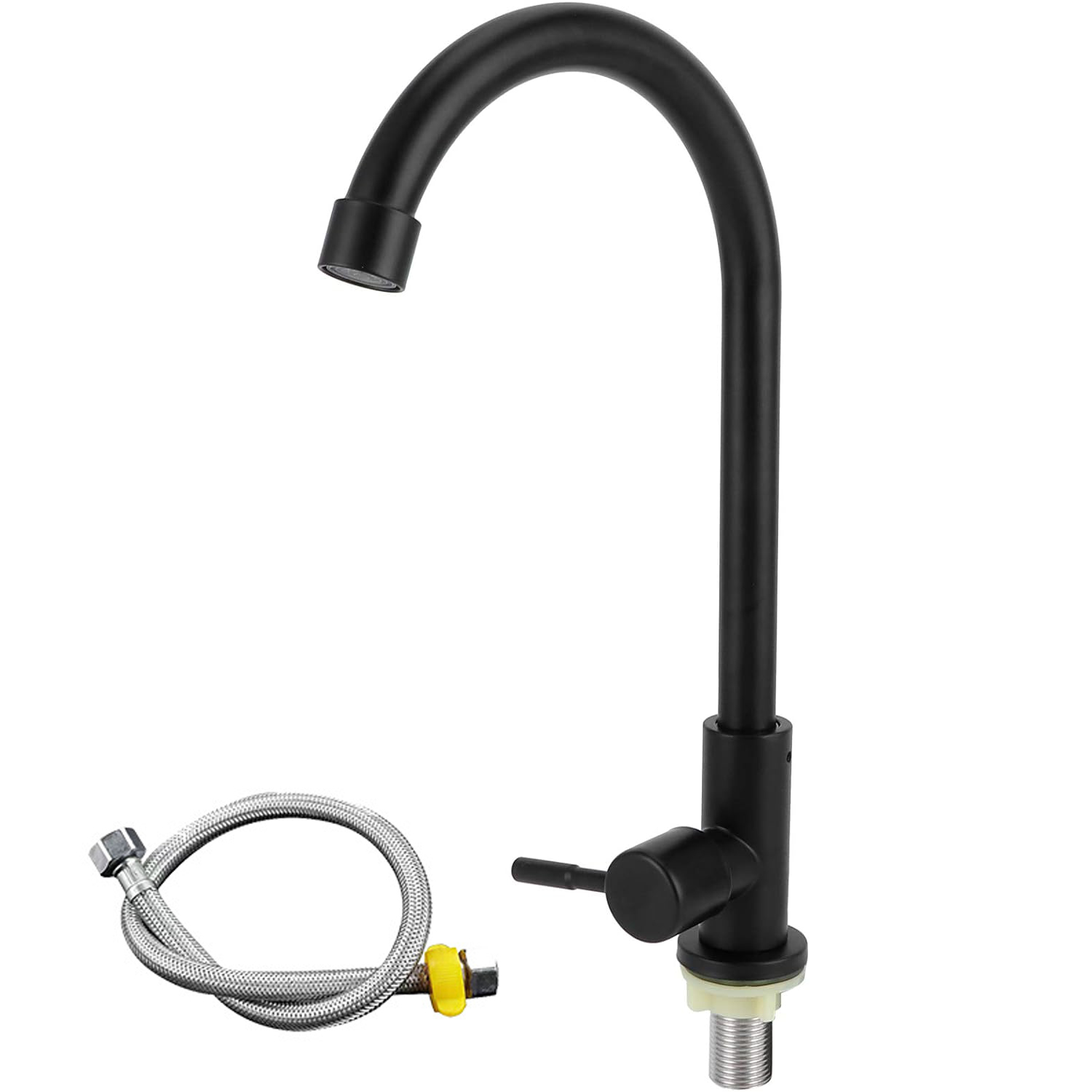 Robinet De Cuisine, Robinet Lavabo En Acier Inoxydable, Mitigeur De Salle De Bain, Mitigeur Lavabo À Bec Haut, Robinet Froid Simple