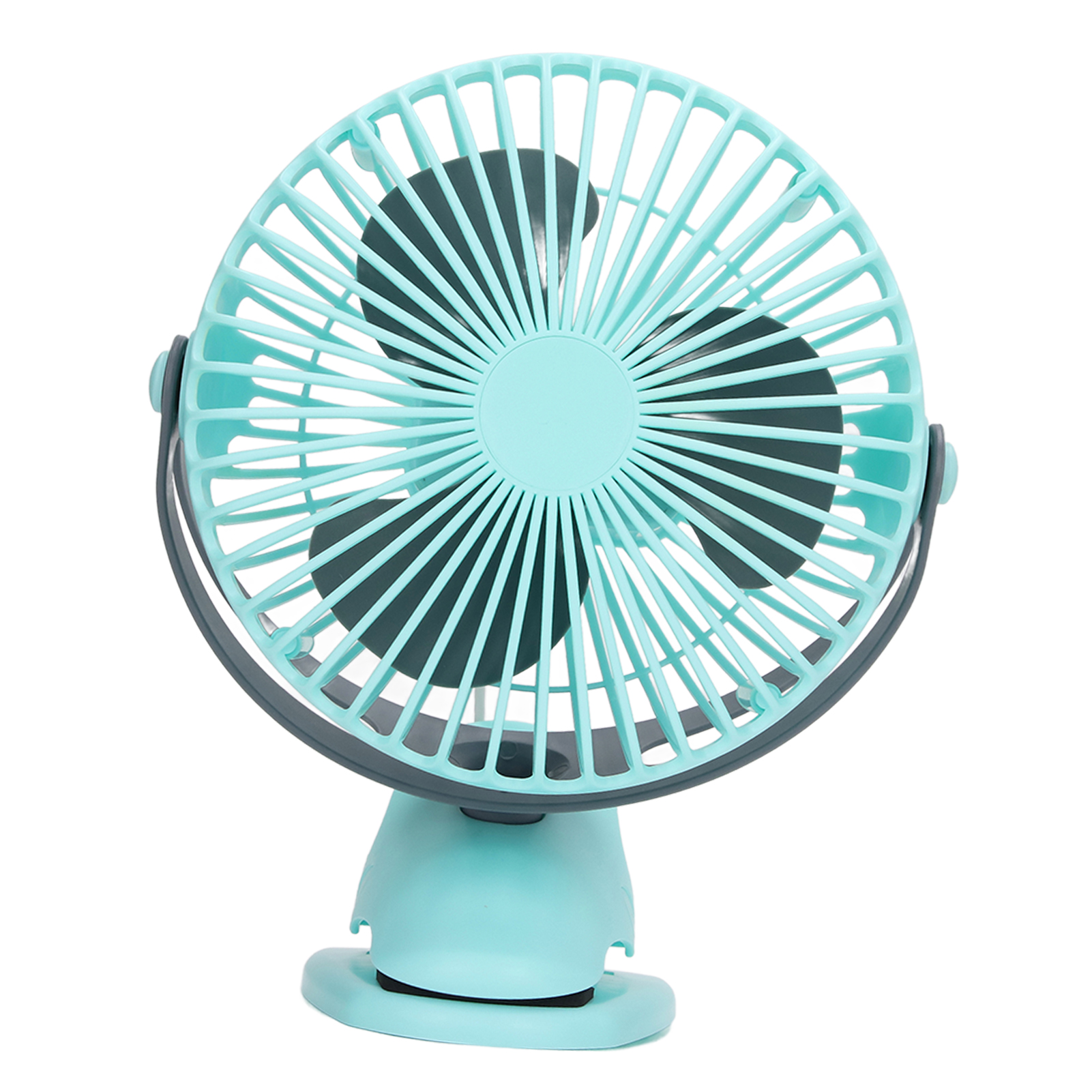Tragbarer, Per Usb Aufladbarer Solar-clip-ventilator, Mini-tischventilator, Für Drinnen Und Draußen, Blau