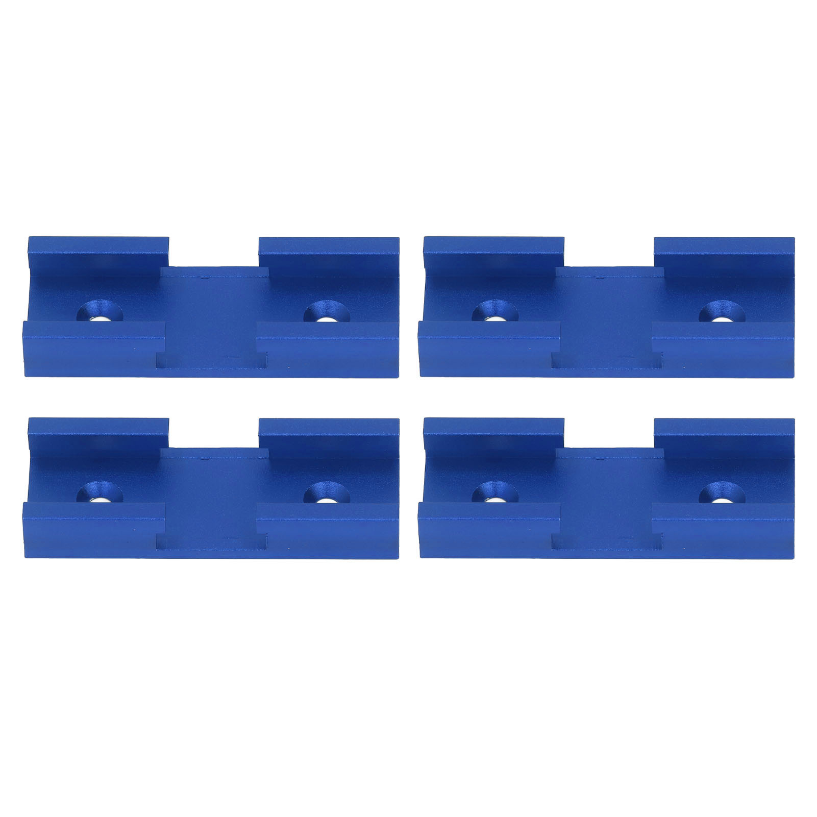Set Aus 4 Aluminiumverbindern Für T-schienenkreuzungen, Blaue Kreuzungsstücke, Holzbearbeitungswerkzeug, Werkbankführungsbeschlag, Holzbearbeitungszubehör.