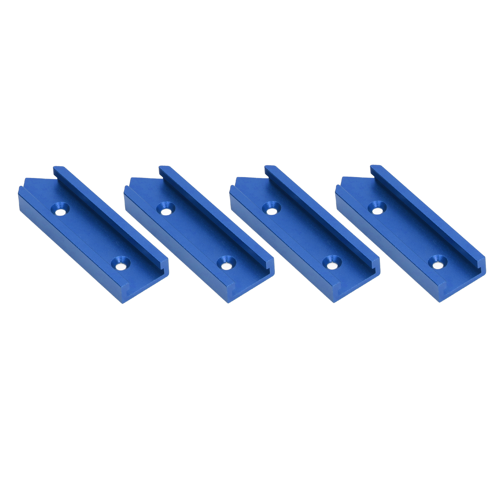 Set Mit 4 Universellen 100 Mm X 30 Mm Aluminium-t-schienenverbindern Für Tischlerarbeiten, Blau
