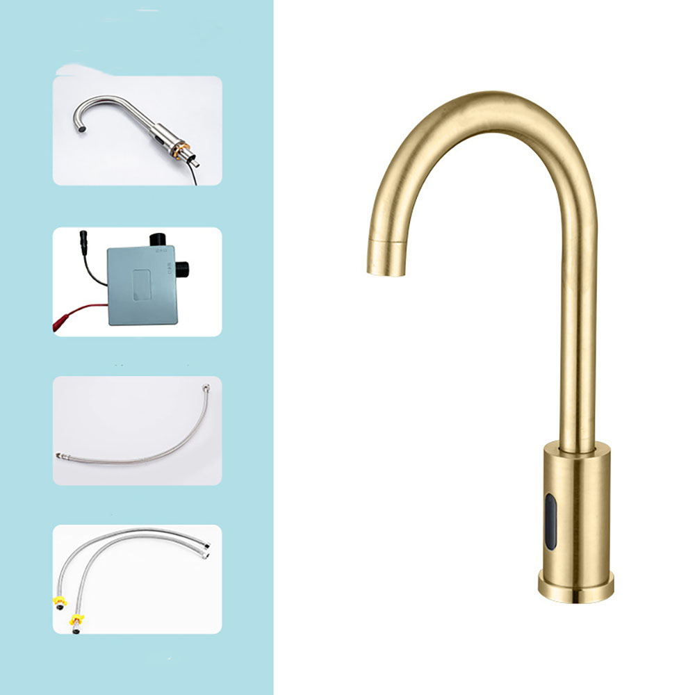 Capteur De Robinet : Robinet De Salle De Bain Capteur Infrarouge Pour Salle De Bain - Robinet De Salle De Bain Automatique Avec Boîtier De Commande - Mélangeur De Température, Or