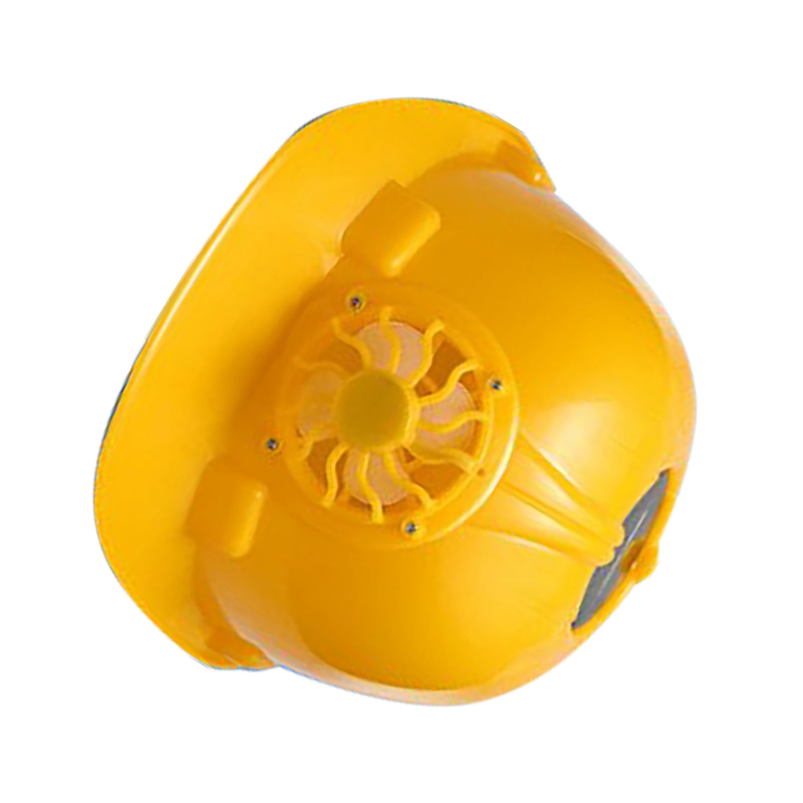 Belüfteter, Solarbetriebener Bauhelm, Atmungsaktiver Sonnenschutz, Gelb, Mit Frontbelüftung, Für Sommerliche Arbeiten Im Freien
