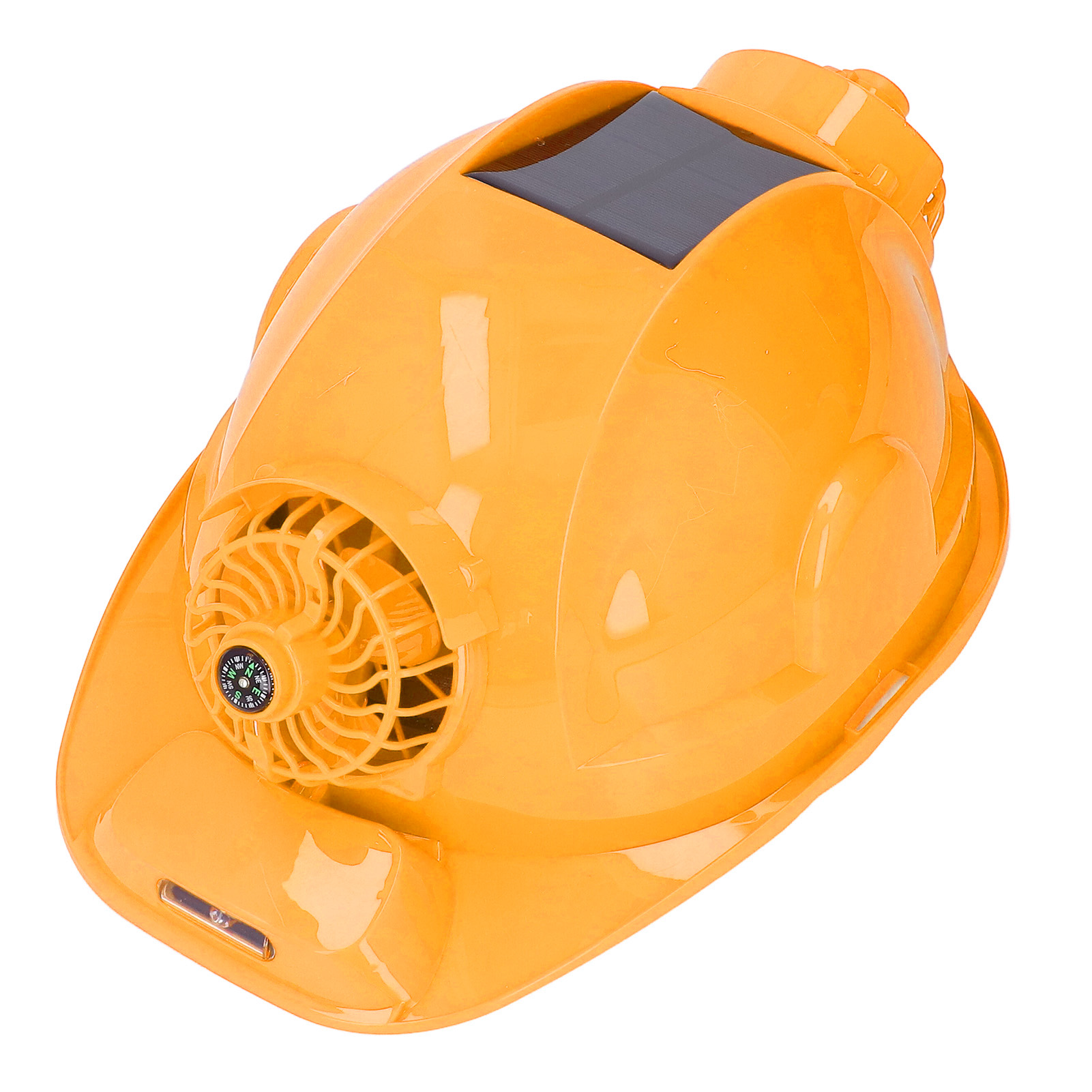 Uv-schutz-solar-bauhelm, 4-stufig Einstellbare Belüftung, Mit Doppellüfter Und 5-v-gleichstrom-stirnlampe, Gelb, Geprüfte Sicherheit.