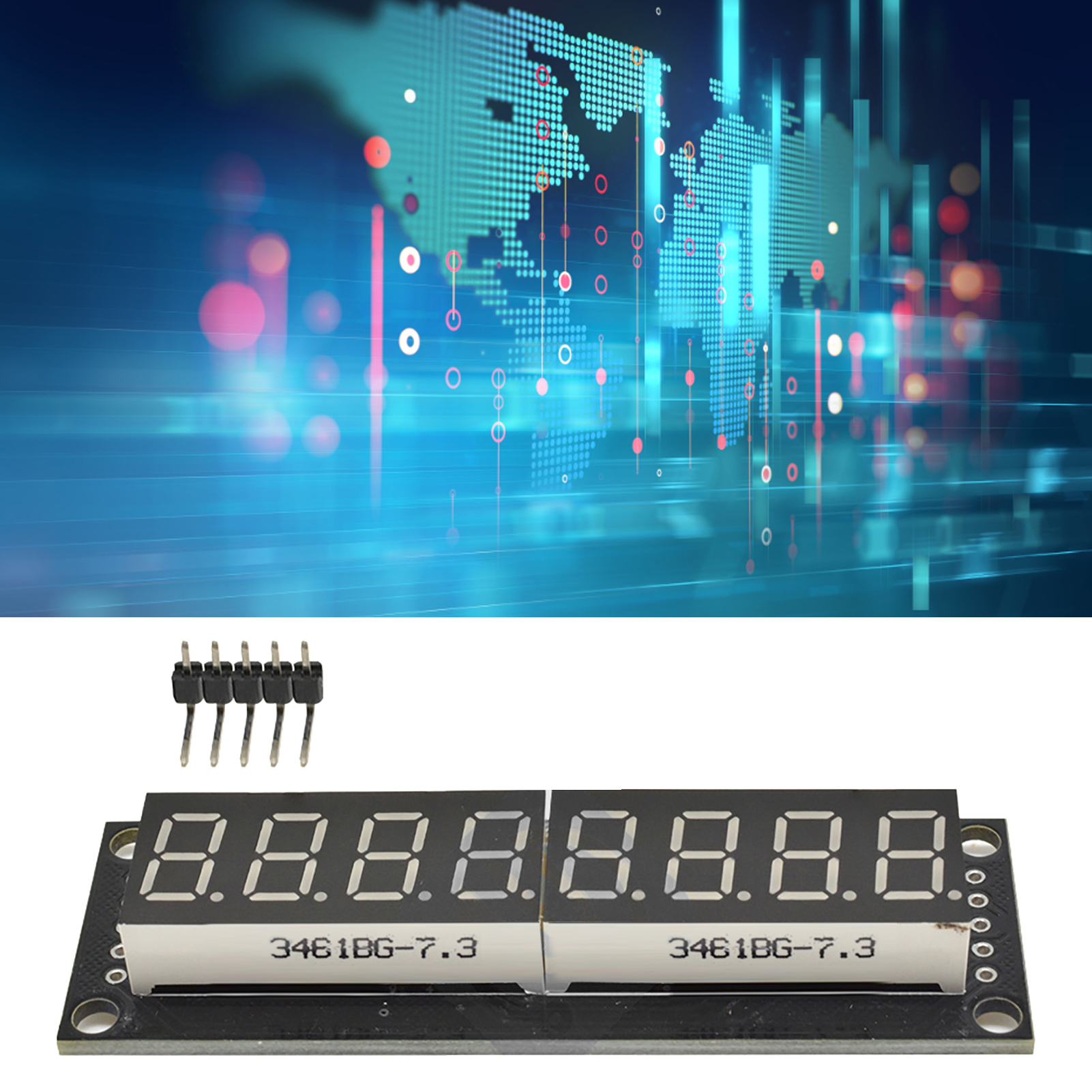 8-stellige 7-segment-led-digitalanzeige, 5 V, 0,36 Zoll, 74hc595, Gelb
