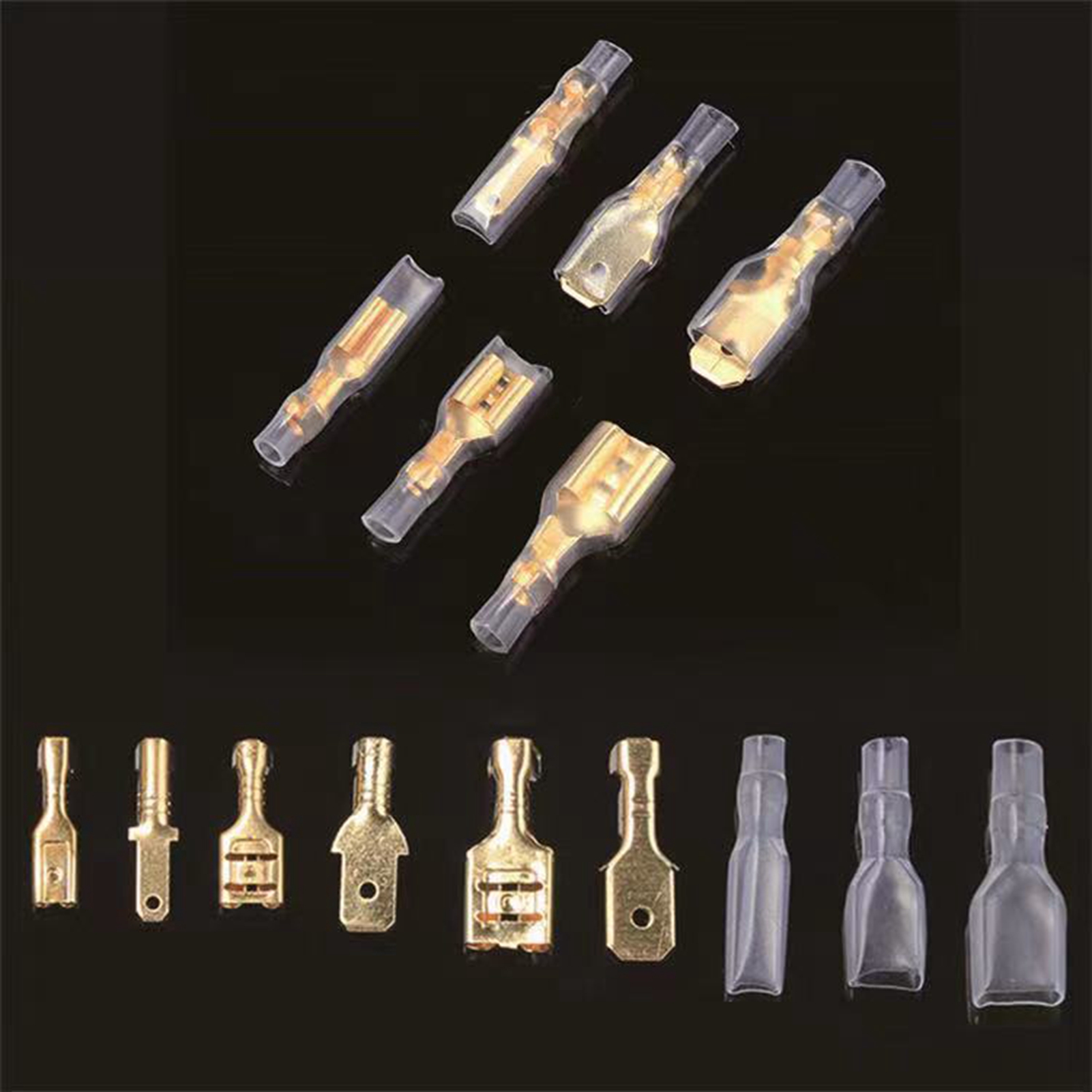 Gelbe Elektrische Steckverbinder Zum Entfernen, 135-teiliges Set Aus Stecker Und Buchse Mit Flachen Klemmen, Transparenter Schutz, 2,8 4,8 6,3 Mm Spitze, Gewicht 100 G.