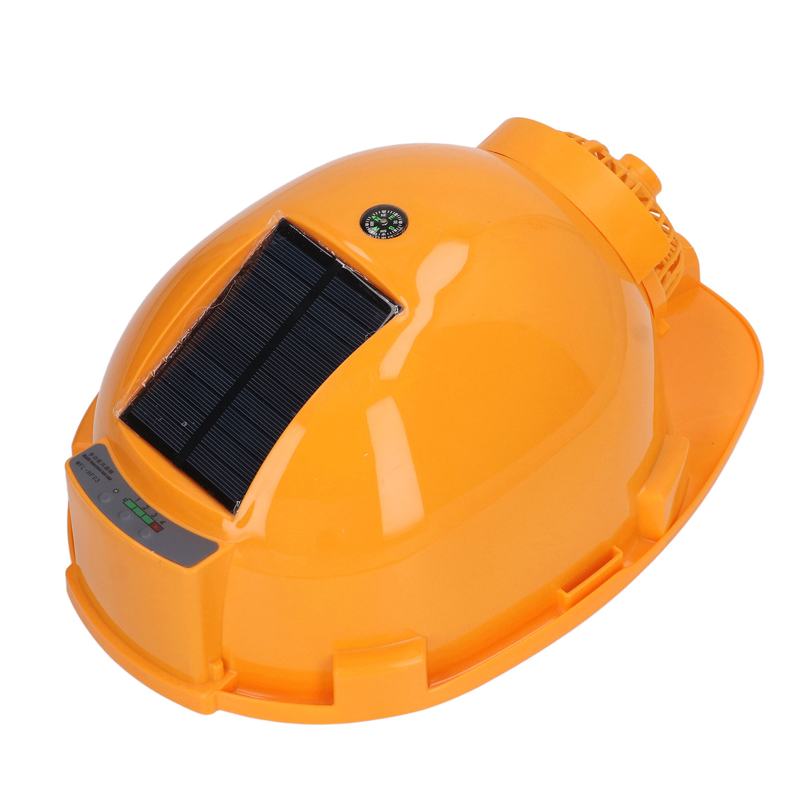 Gelber, Solarbetriebener Bauhelm Mit Wasserdichter Led-leuchte, Integrierter Belüftung, Sonnenschutz Und Kühlventilator Für Sommerarbeiten