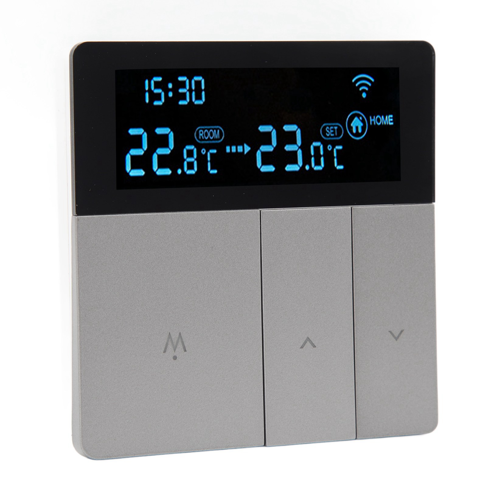 Programmierbarer Digitaler Thermostat In Grau, Großes Lcd-display, Fernsteuerung Per App, 3 M Sonde, 16 A Elektroheizung, Ac 90–240 V, Integriertes Wlan