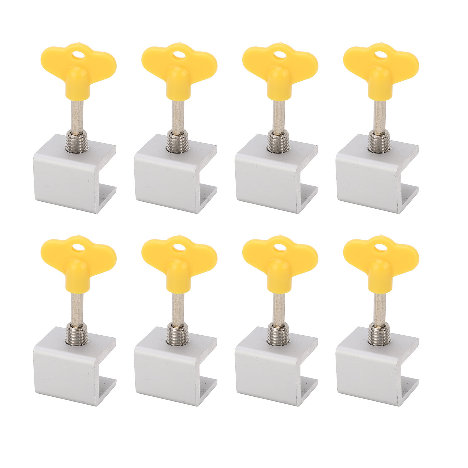 8 Sets Verstellbarer Einloch-fensterverriegelungen Aus Aluminiumlegierung, Vertikal Und Horizontal Verschiebbar, Silberfarben