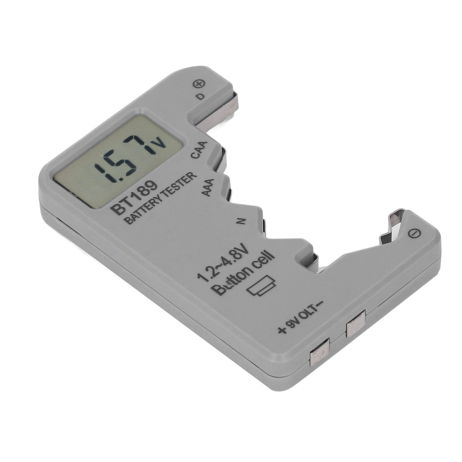 Digitaler Batterietester Mit Echtzeit-lcd-display, Graues, Universelles Abs-gehäuse, Batteriediagnose-lastprüfer