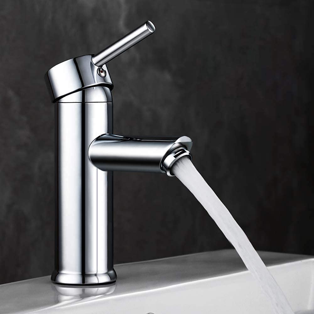 Robinet De Lavabo De Salle De Bain Moderne Avec Design En Métal De Qualité Supérieure, Réglable, Chaud Et Froid
