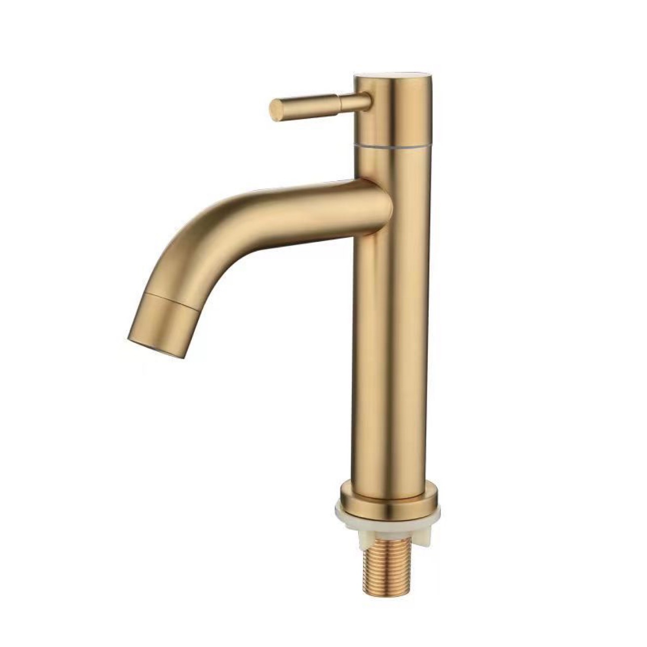 Robinet De Lavabo De Salle De Bain, Robinet De Lavabo Monotrou En Laiton À Poignée Unique, Finition Or Brossé