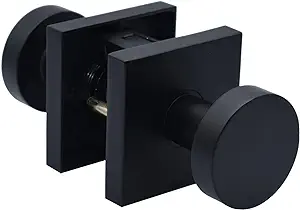 Serrure Invisible Sans Clé Ronde Pour Porte D'Entrée/de Chambre, Simple Face, En Alliage De Zinc Noir Mat, Pour Fond De Mur Ou Porte De Chambre.