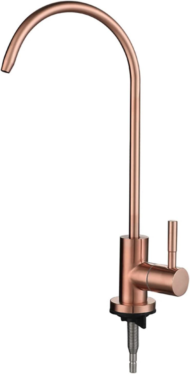 Robinet De Cuisine Pivotant En Acier Inoxydable 304, Finition Or Rose