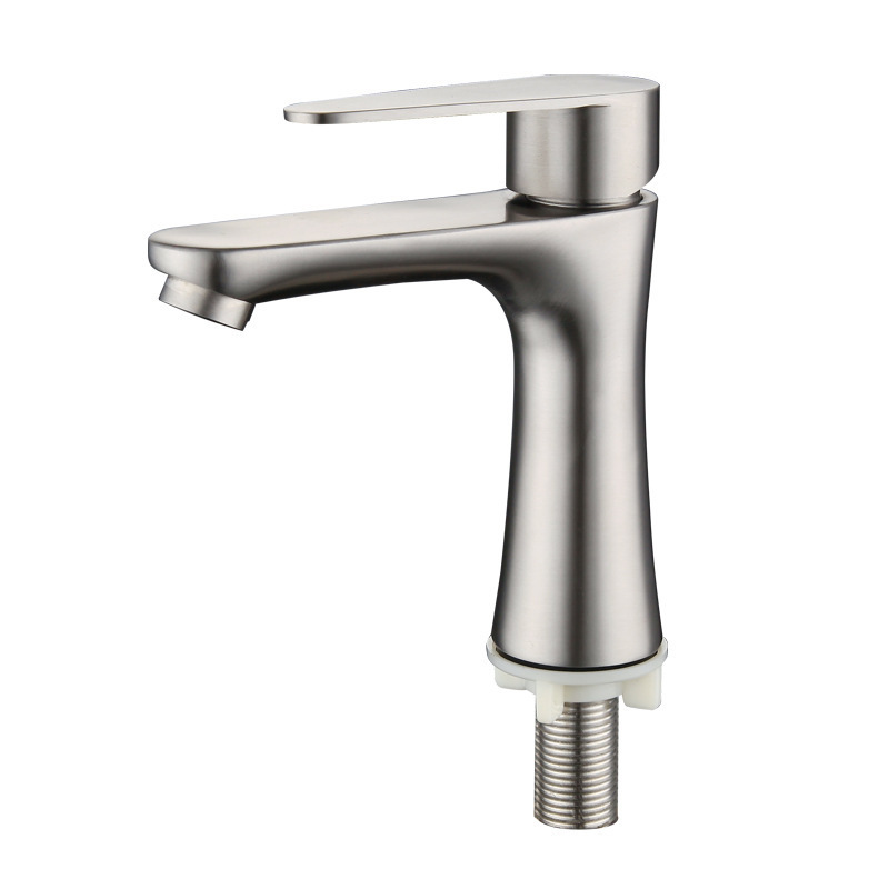 Robinet D'Évier Monocommande En Acier Inoxydable Avec Flexible Standard. Élégant Et Pratique.
