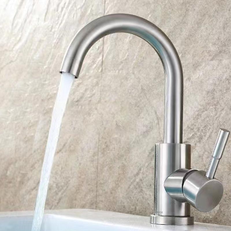 Robinet De Salle De Bain, Robinet De Lavabo Pivotant À 360°, Mitigeur De Lavabo À Bec Haut, Robinet Pour Salle De Bain Ou Petite Cuisine, Acier Inoxydable