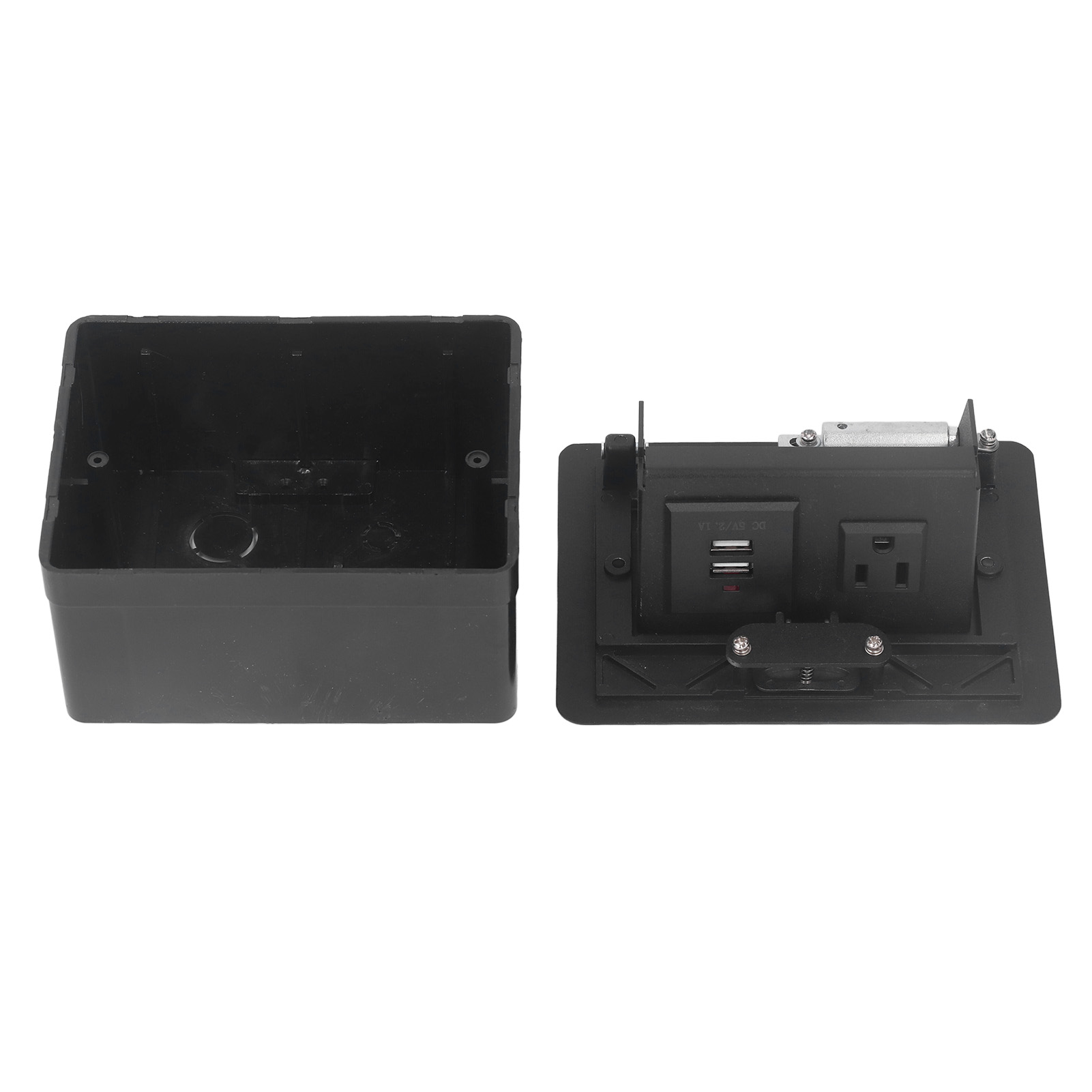 3-loch-unterputzsteckdose Mit 2 Usb-anschlüssen, Usb-wandsteckdosenleiste, 110-v-16-a-steckdose (amerikanischer Standard), Doppel-wechselstromsteckdose, Integriertes Ladegerät, Unterputzgehäuse