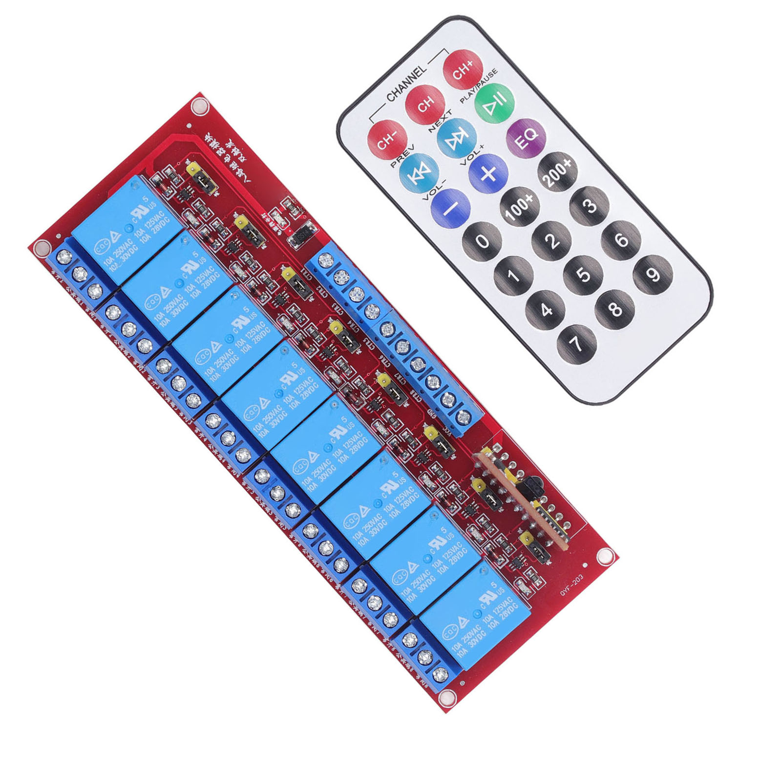12v 8-kanal-funkschalter, 10a Universeller Infrarot-relaisempfänger, Sichere Fernbedienung Für Motor, Licht, Tor, Heimwerkerprojekte.