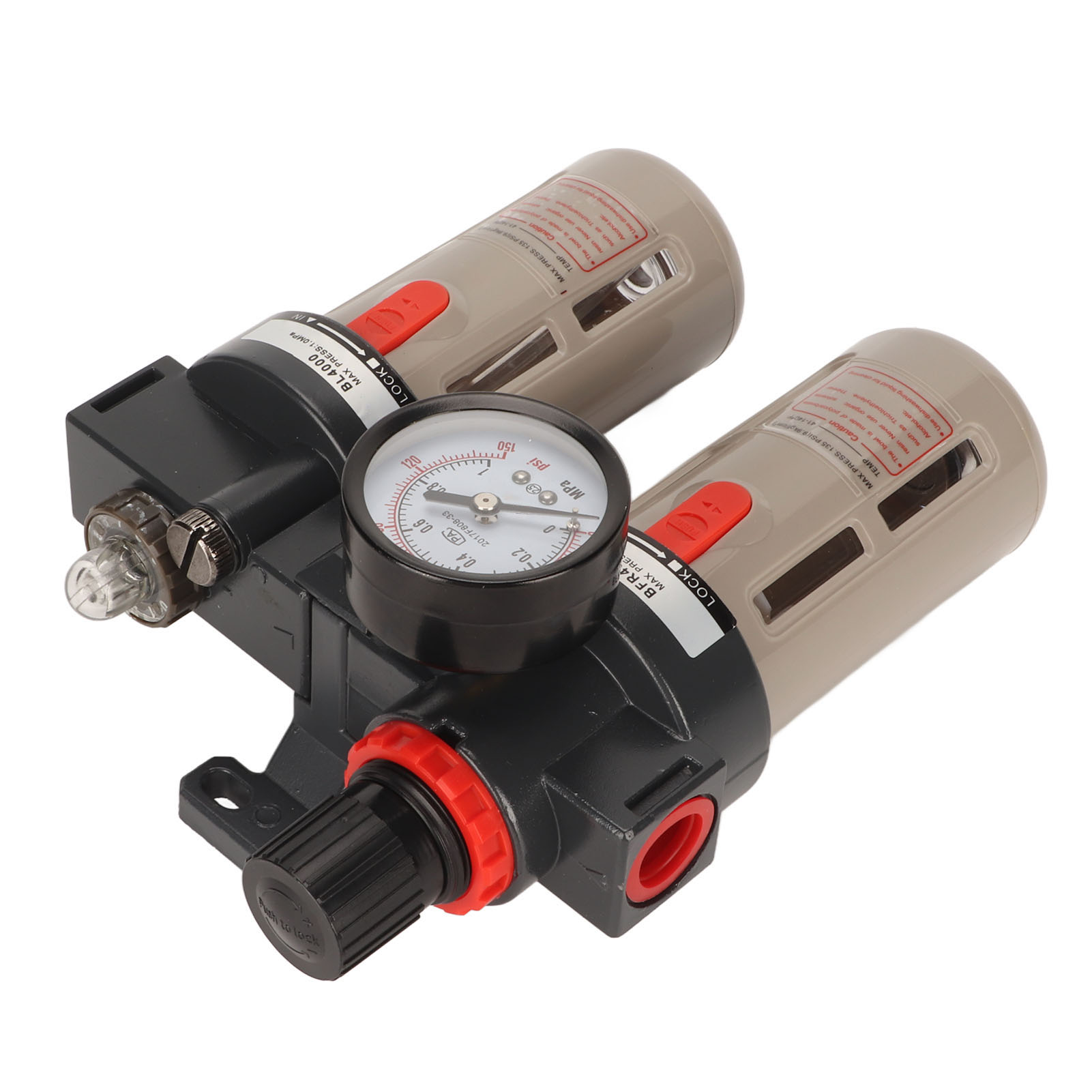 Druckluftreglerfilter G1/2 2 Stück, Wasser-/ölabscheider Mit Manometer Bfc4000