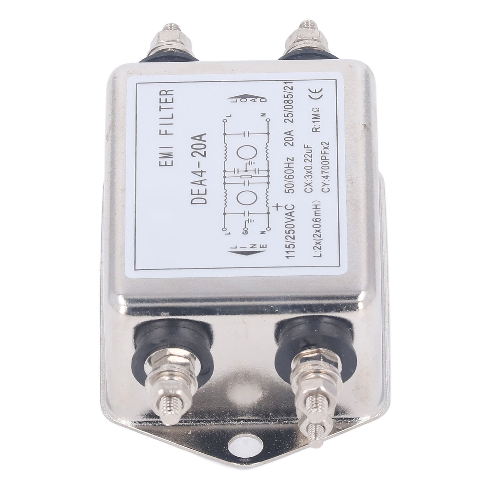 20a 115v/250v 50/60hz Netz-emv-störungsunterdrückungsfilter, Einphasig Bipolar, Rauschunterdrücker, 2-polig