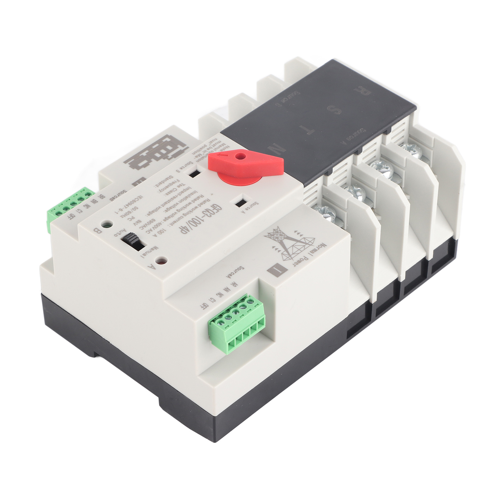 Automatischer 4p-doppelstromumschalter, Millisekunden-umschaltung, Ac400v-netzgenerator-kippschalter, Unterbrechungsfreie Konstante Stromversorgung.