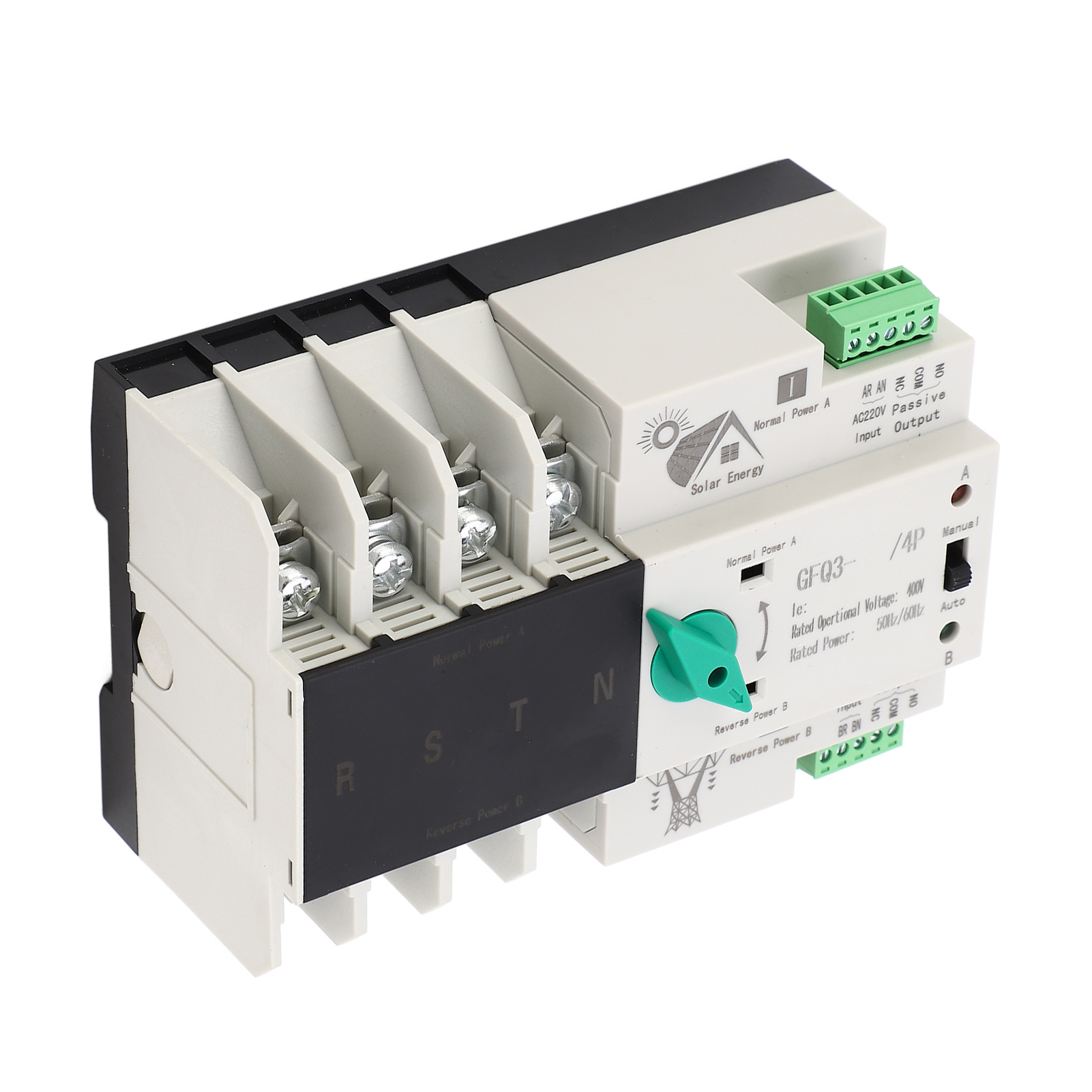 Automatischer Netzumschalter Ac400v 4p 80a, Elektronischer Leistungsschalter Mit Doppelter Stromversorgung 50/60hz, Für Den Industriellen Einsatz In Fabriken Und Einkaufszentren.