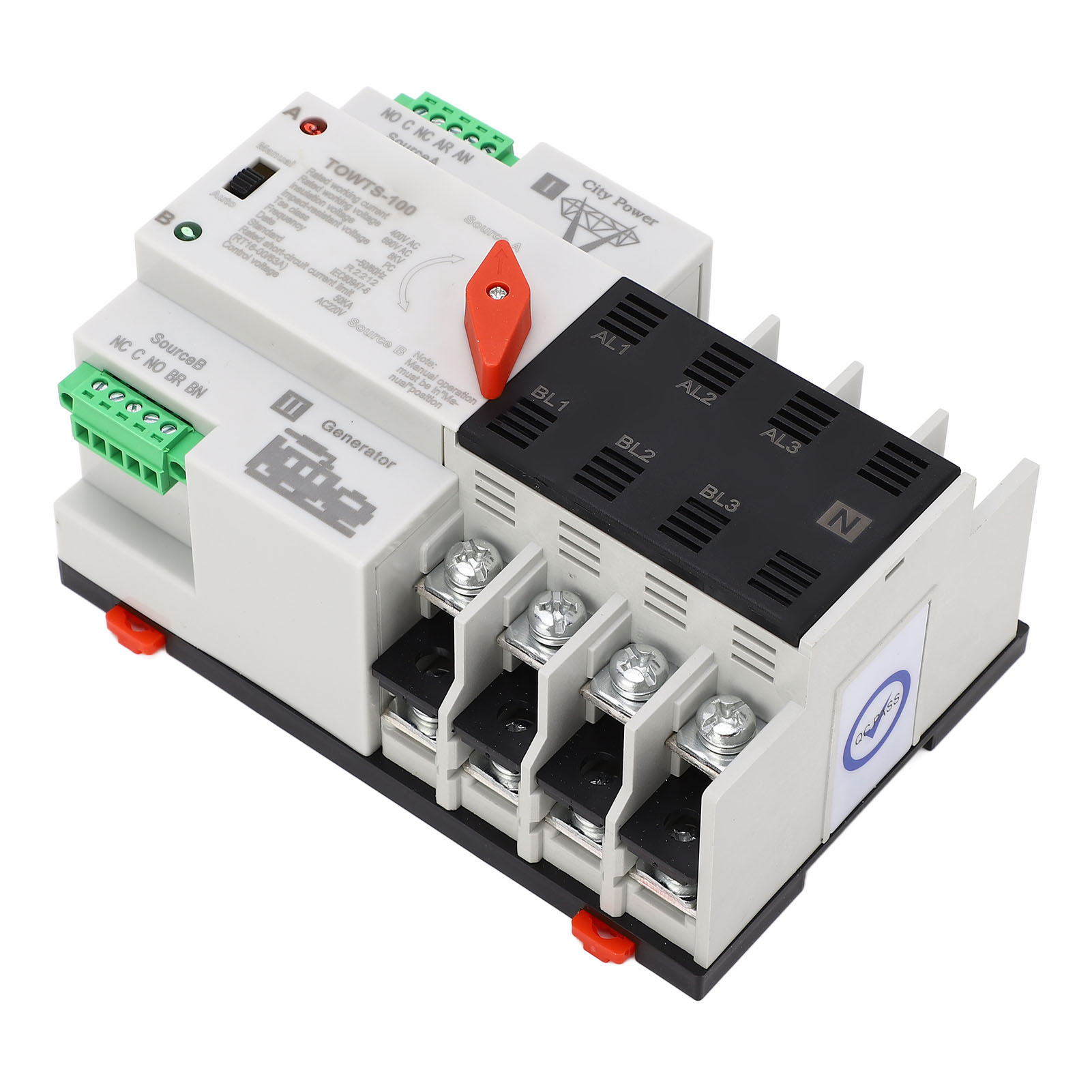 Tongou 4p 32a Automatischer Umschalter, 400v Ac Elektrischer Wahlschalter, Pc-gehäuse, Für Die Industrielle Metallurgie.