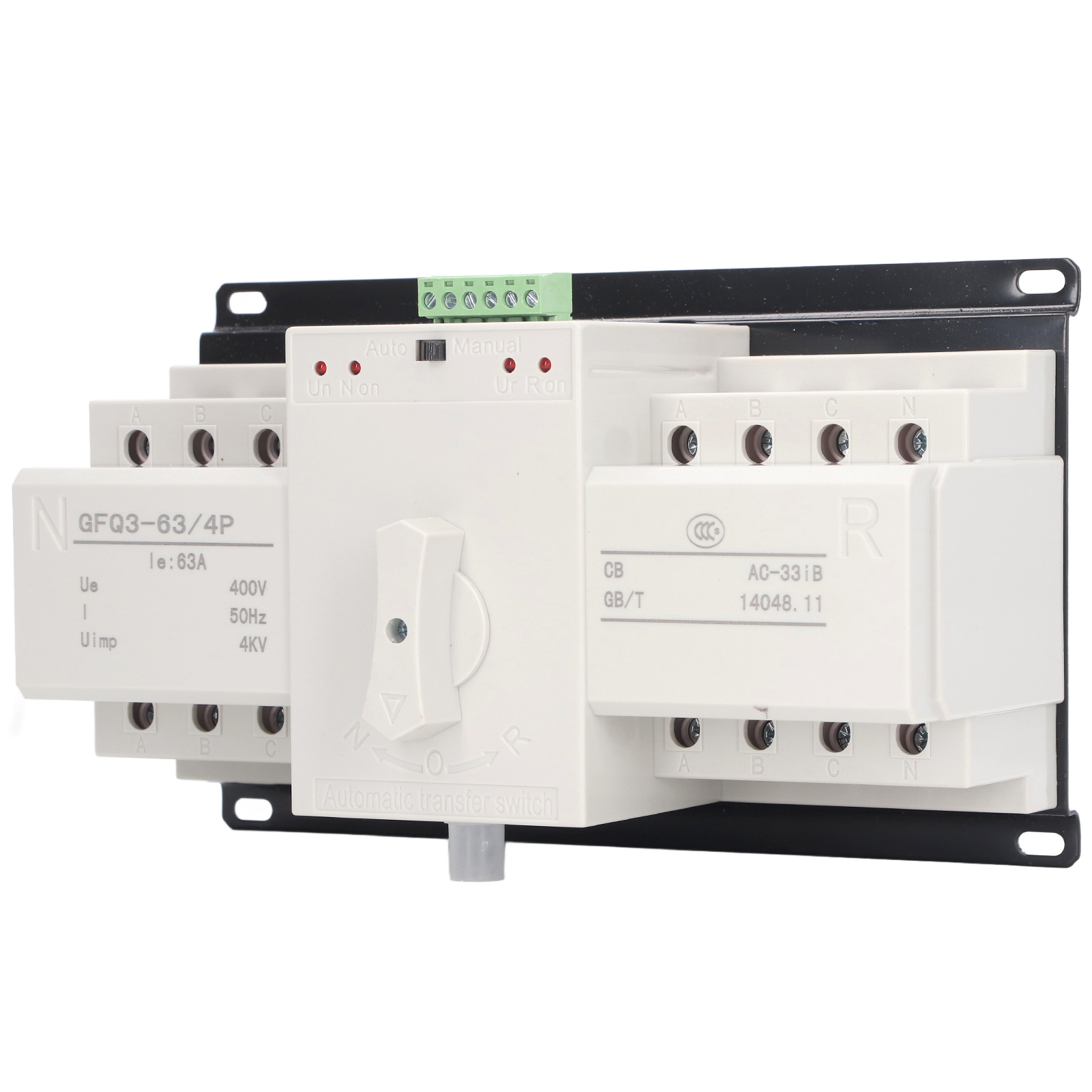 Automatischer Zweiphasen-umschalter 63a 400v, Dual-generator-stromversorgung, Notstromschalter Mit Hoher Leitfähigkeit, 2 Steuermodi