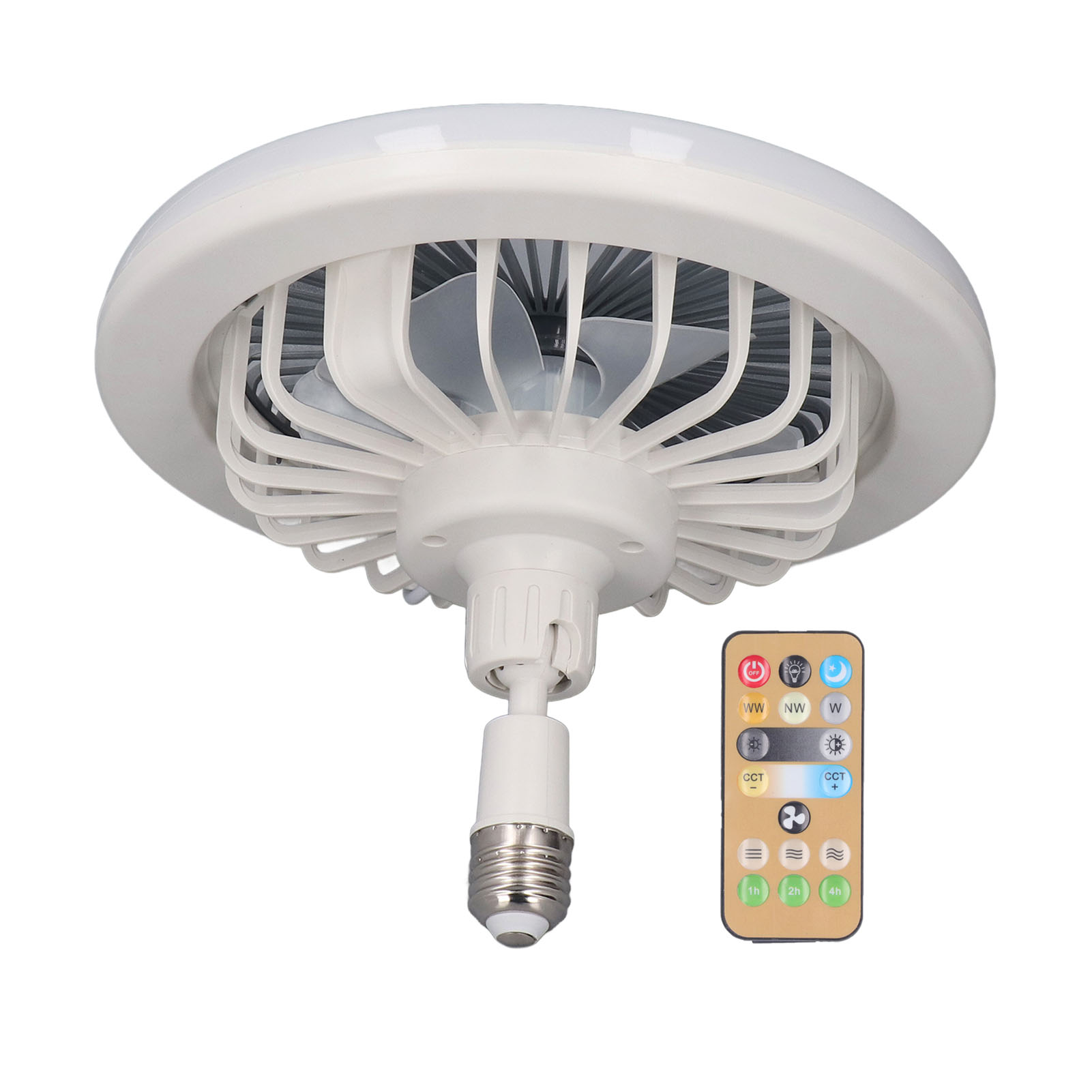 Deckenventilator Mit Licht Und Fernbedienung, E27-fassung, Einstellbare Geschwindigkeit, 85–265 V, Für Geschlossene Räume