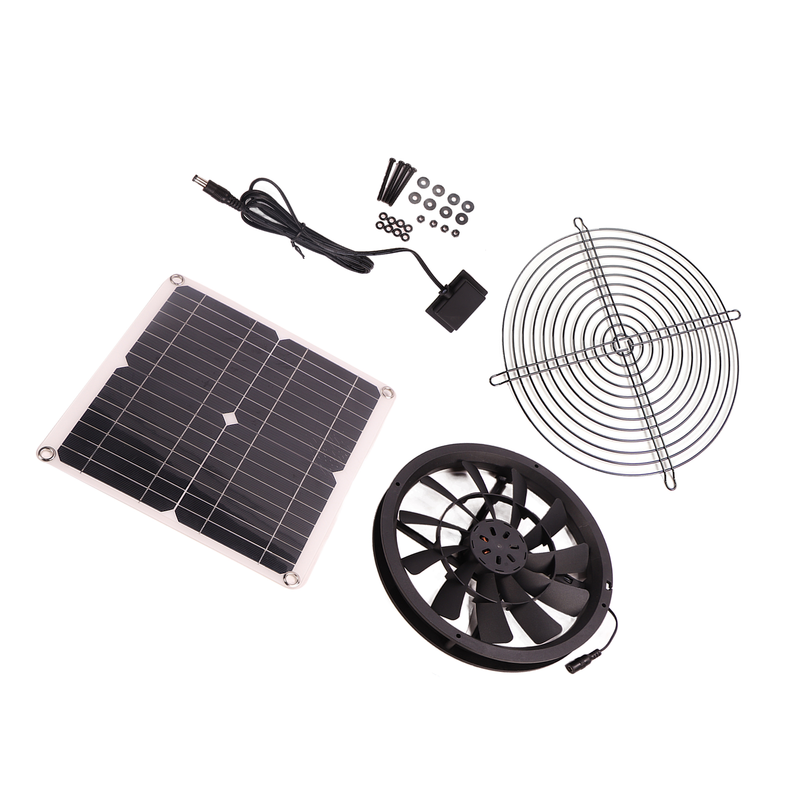 Wasserdichter 18v 12w Solarventilator, Rundes Bürstenloses Dc-solarpanel Für Werkstatt Und Tierhaus, Outdoor-kühlset