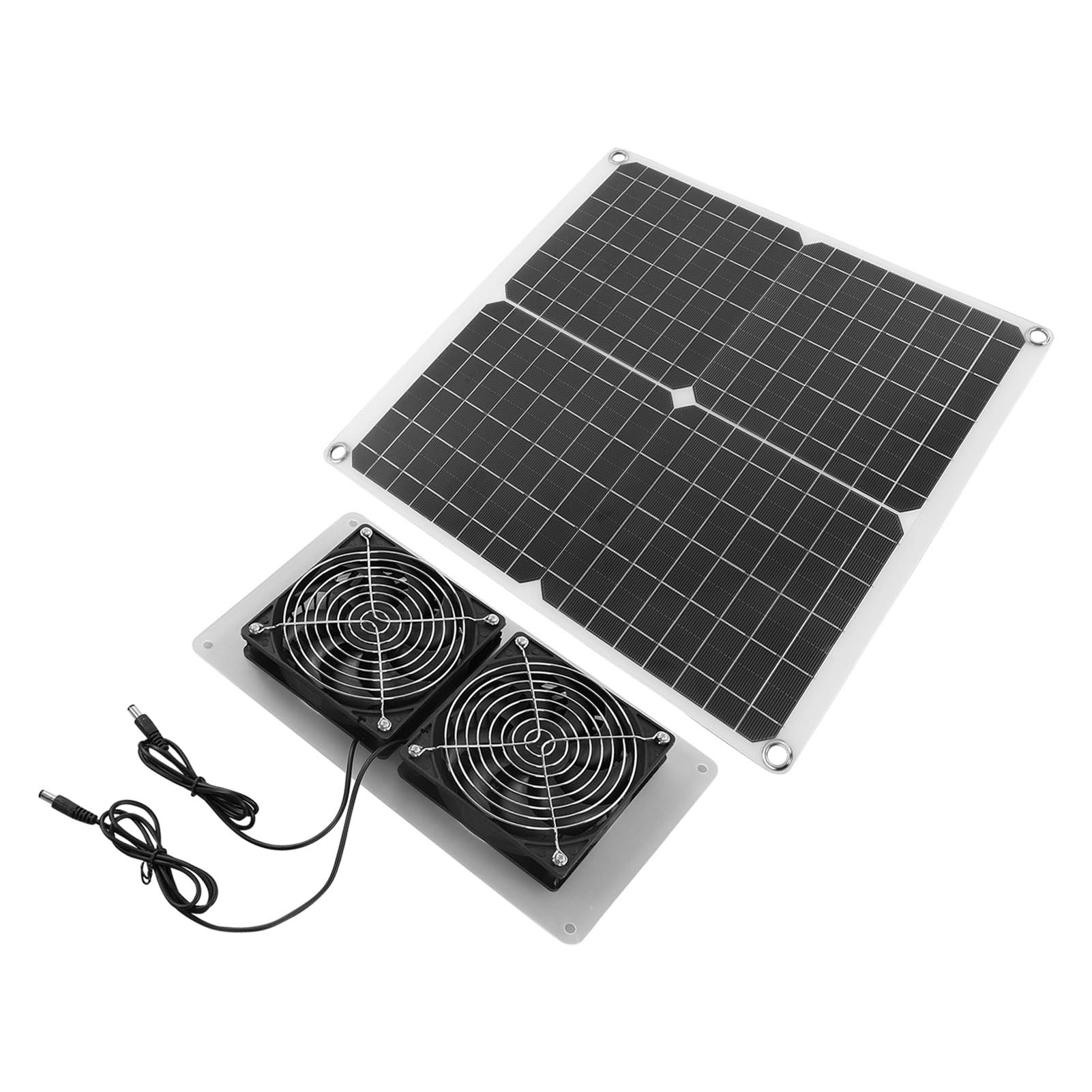 18v 25w Solar-lüfterset, Monokristallin, Wasserdicht, 3500 U/min, Luftabsaugung Für Gewächshäuser, Hundehütten, Wohnmobile