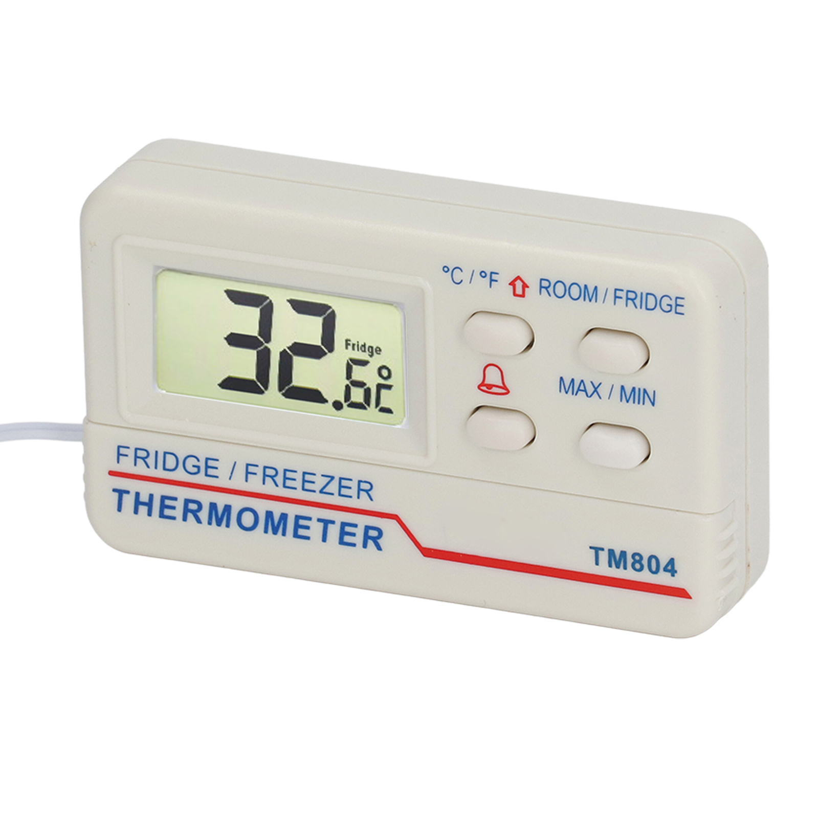 Digitales Thermometer Für Kühlschrank Und Gefrierschrank, Innenfühler -10 °c Bis 50 °c, Außenfühler -50 °c Bis 70 °c, Magnet Auf Der Rückseite, Alarmfunktion, Led-anzeige, Genaue Temperaturmessung, Fü