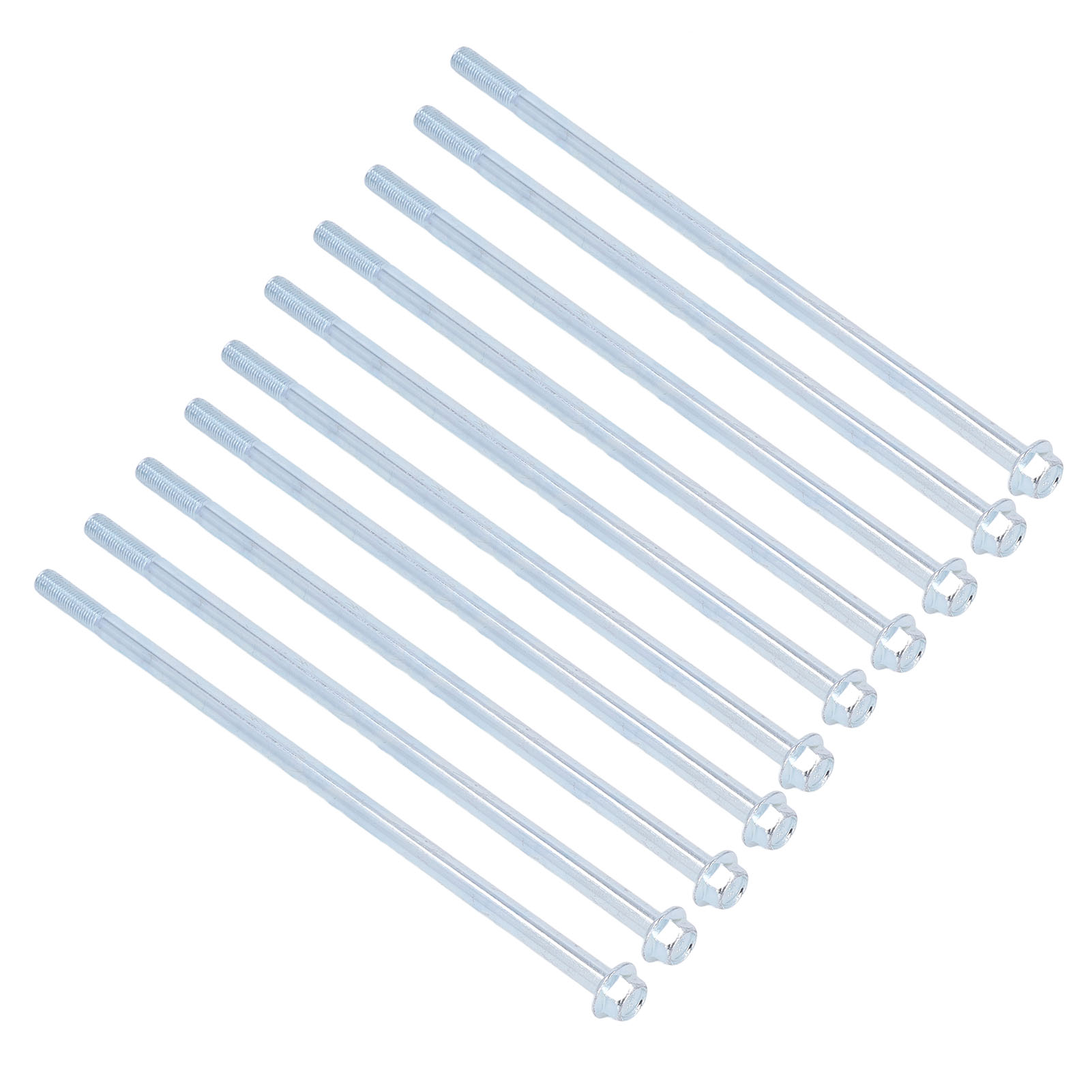 Hochbelastbare, Längliche Sechskantschraube Aus Kohlenstoffstahl Mit Halbgewinde 10x275 Mm, Packung Mit 10 Stück, Starkes Feingewinde.