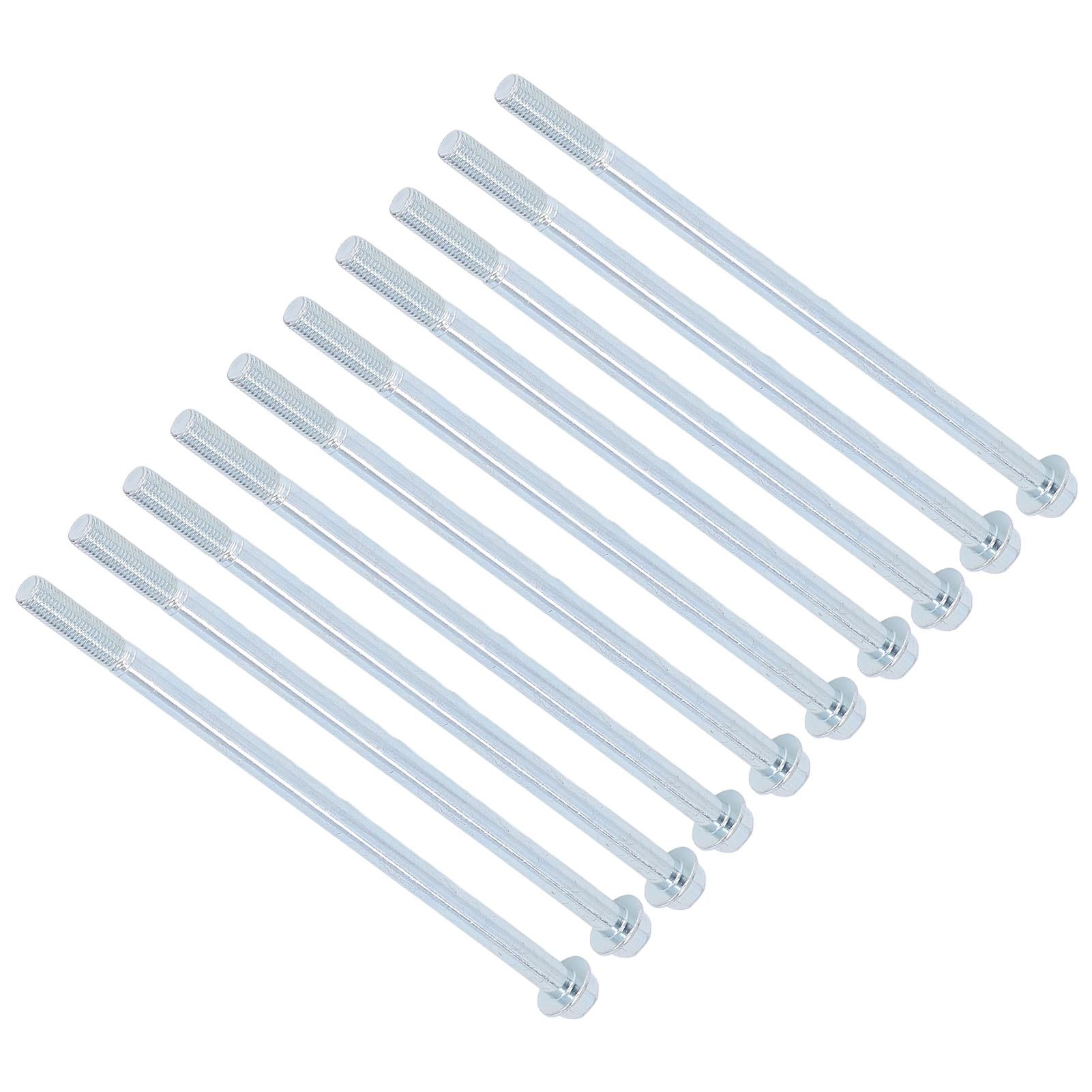 Karosserieschrauben Aus Kohlenstoffstahl, 10 X 210 Mm, Längliche Sechskantschraube Mit Halbgewinde, Stabiler Dünner Schaft, 10er-packung, Sichere Befestigung